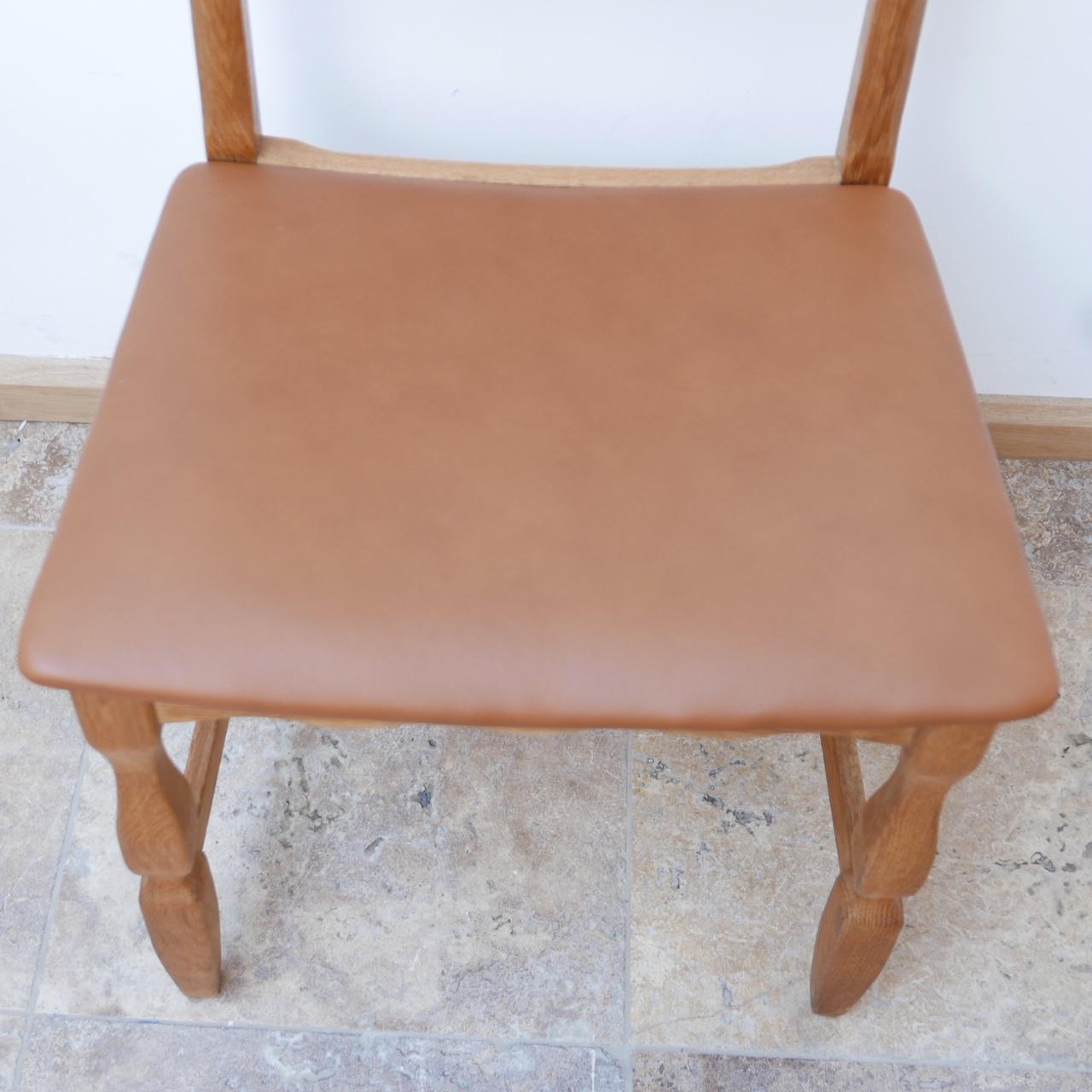 Henning Kjaernulf Razor Back Tan Leather Dining Chairs '10' 3