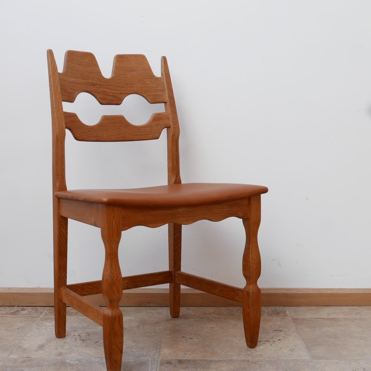Henning Kjaernulf Razor Back Tan Leather Dining Chairs '10' 5