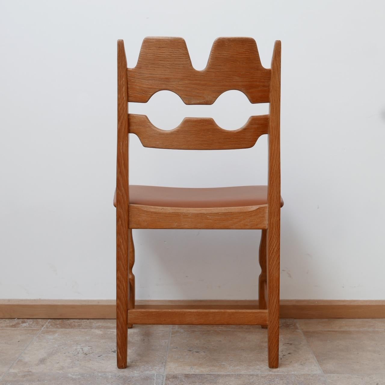 Henning Kjaernulf Razor Back Tan Leather Dining Chairs '10' 6