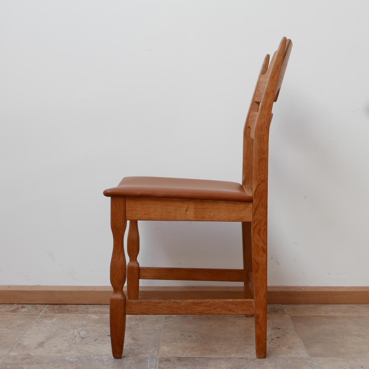 Henning Kjaernulf Razor Back Tan Leather Dining Chairs '10' 7