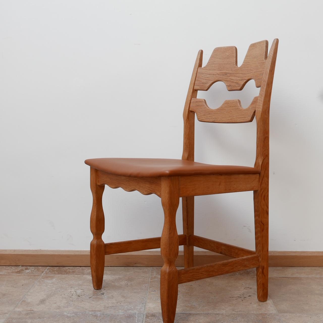 Henning Kjaernulf Razor Back Tan Leather Dining Chairs '10' 8