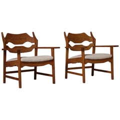 Henning Kjærnulf ‘Razor Blade’ Armchairs, Set of Two