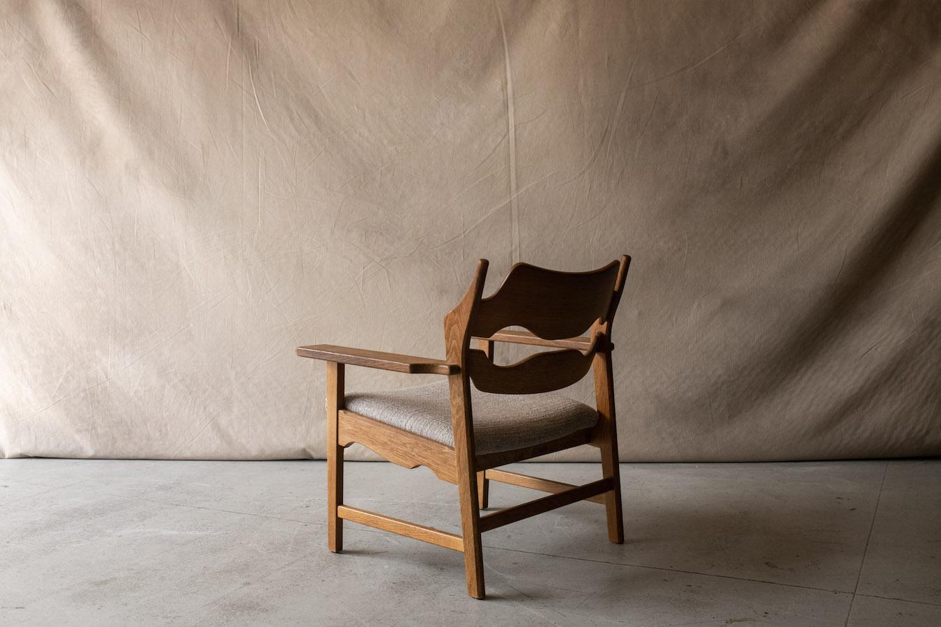 Oak Henning Kjaernulf Razor Blade Lounge Chair, Denmark, Circa 1960