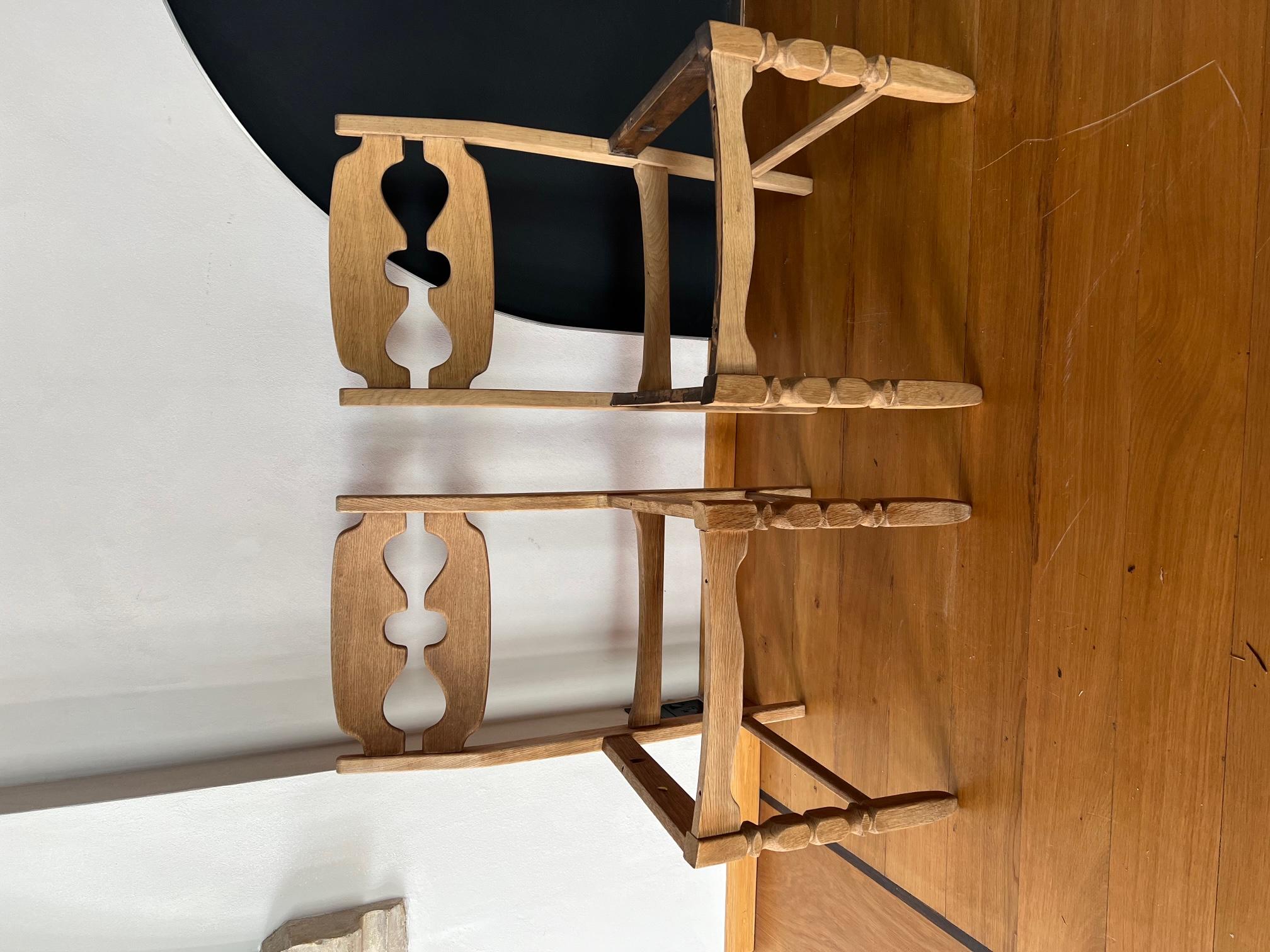 Wood Henning Kjaernulf Razor Mid-Century Danish Oak Dining Chairs '2'