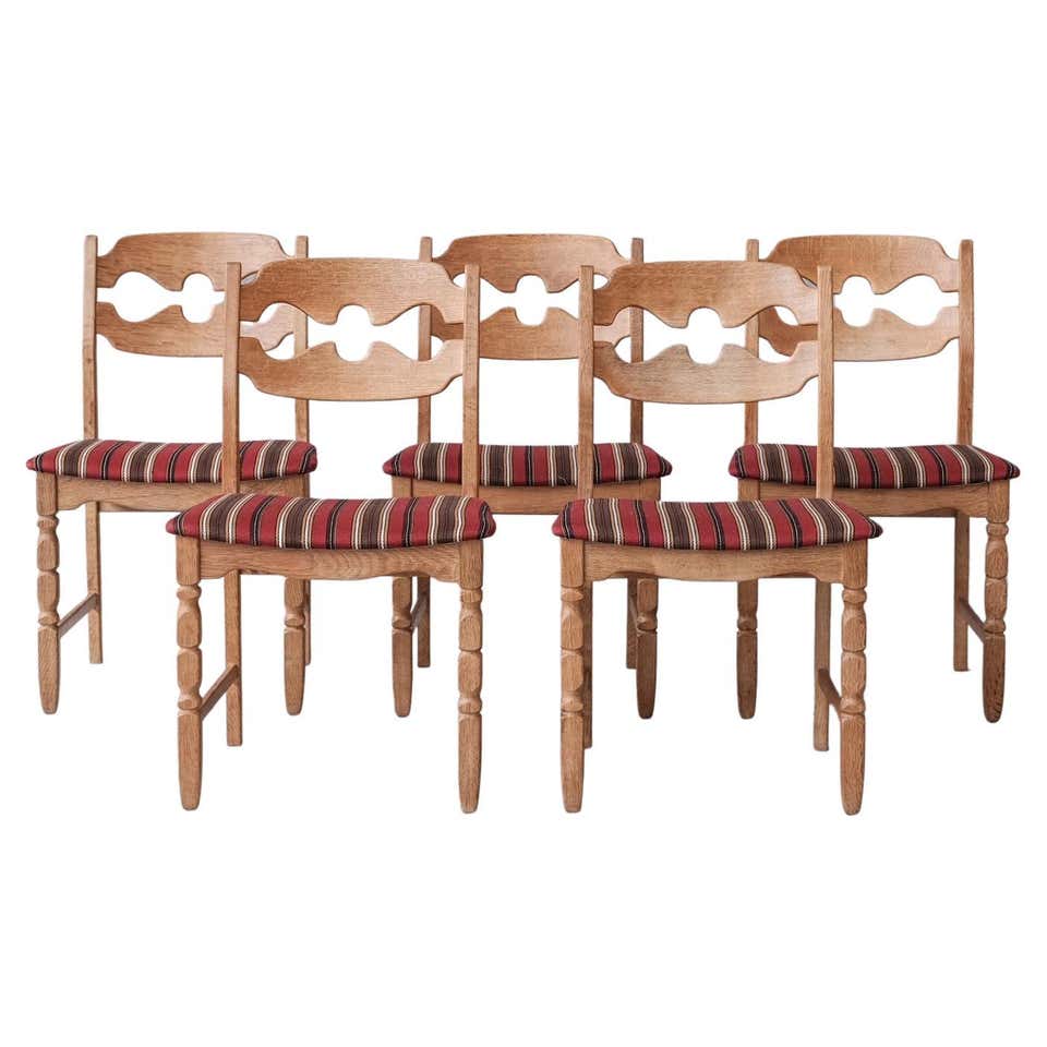 Henning Kjaernulf Razor Midcentury Danish Oak Dining Chairs '6' For ...