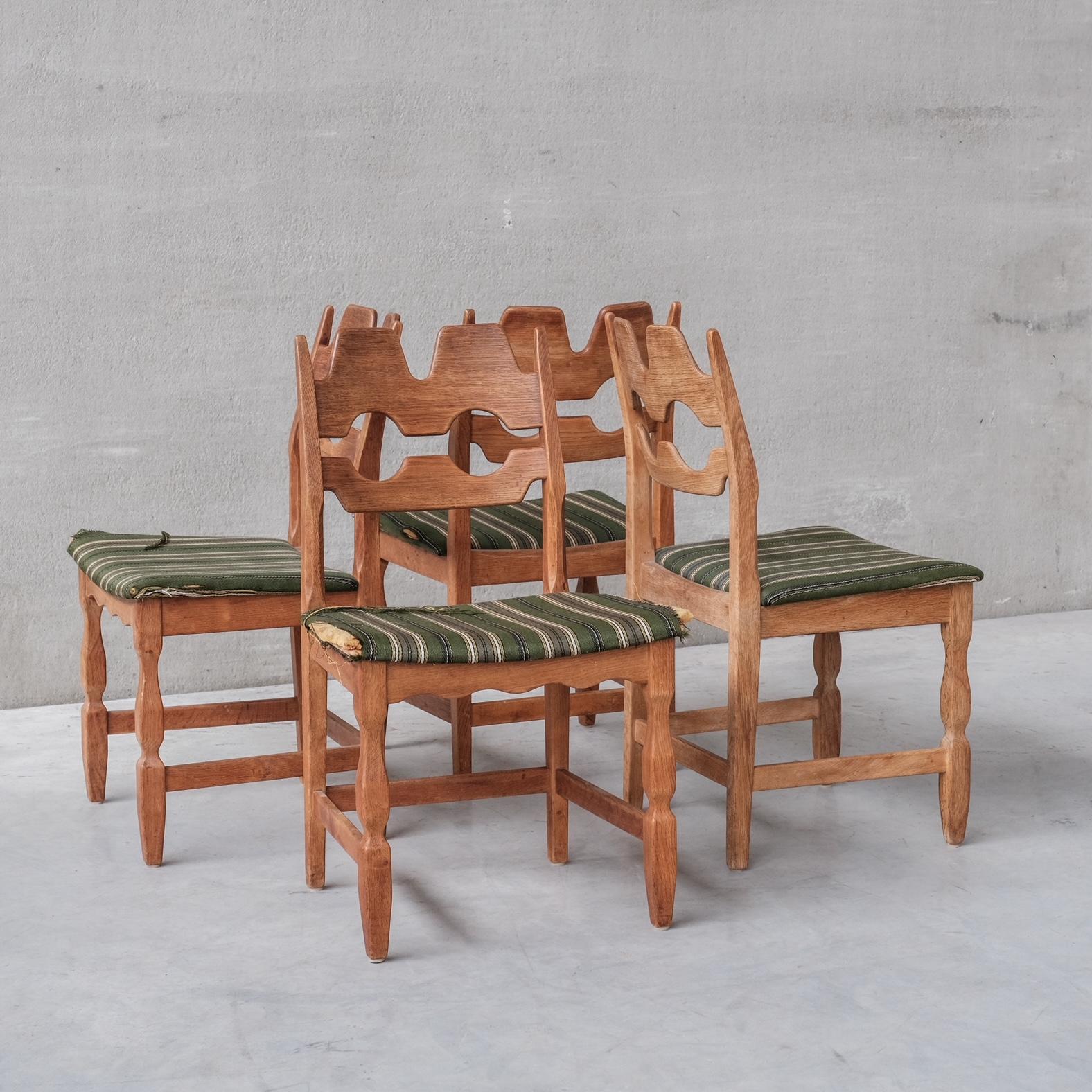 Henning Kjaernulf Razor Midcentury Danish Oak Dining Chairs '4' 4