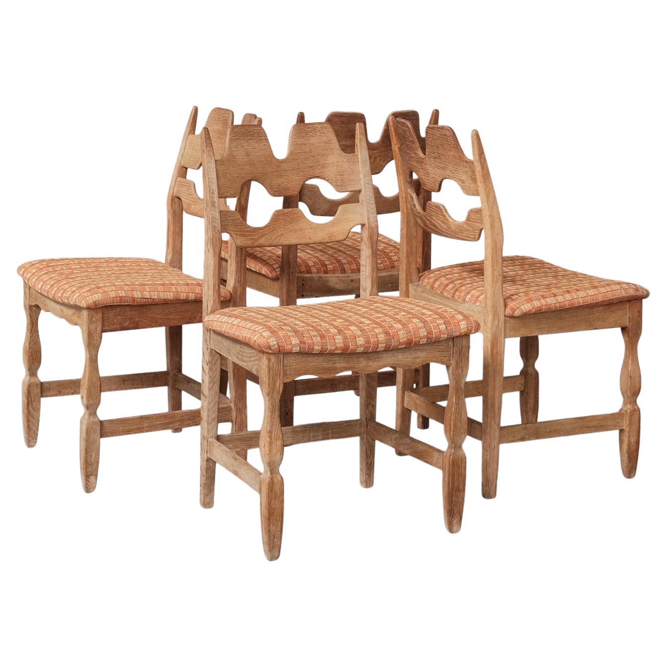 Henning Kjaernulf Razor Midcentury Danish Oak Dining Chairs 
4
