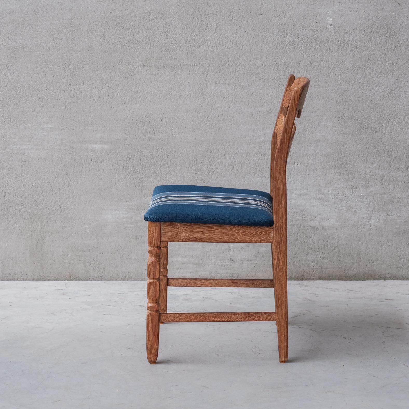 20th Century Henning Kjaernulf Razor Midcentury Danish Oak Dining Chairs '6' For Sale