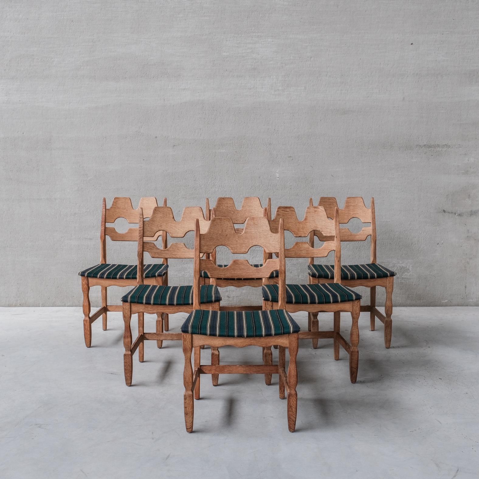 Henning Kjaernulf Razor Midcentury Danish Oak Dining Chairs '6' 4