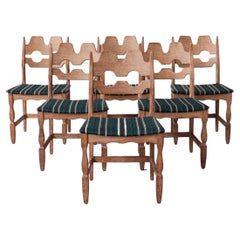 Henning Kjaernulf Razor Midcentury Danish Oak Dining Chairs '6'