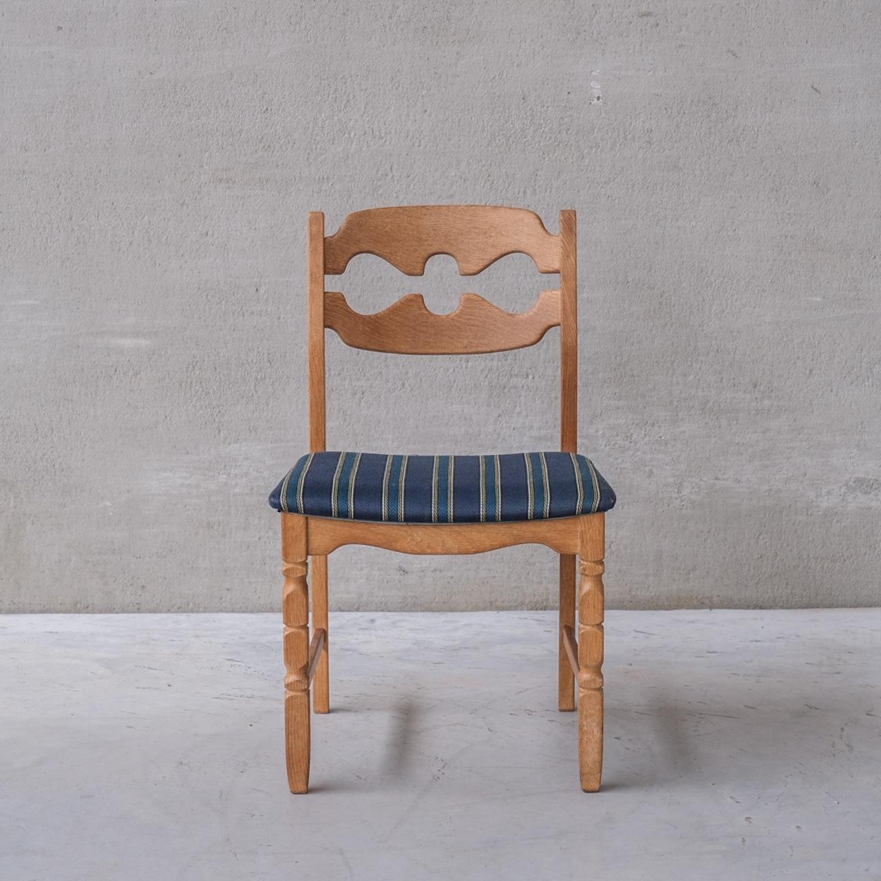 20th Century Henning Kjaernulf Razor Midcentury Danish Oak Dining Chairs