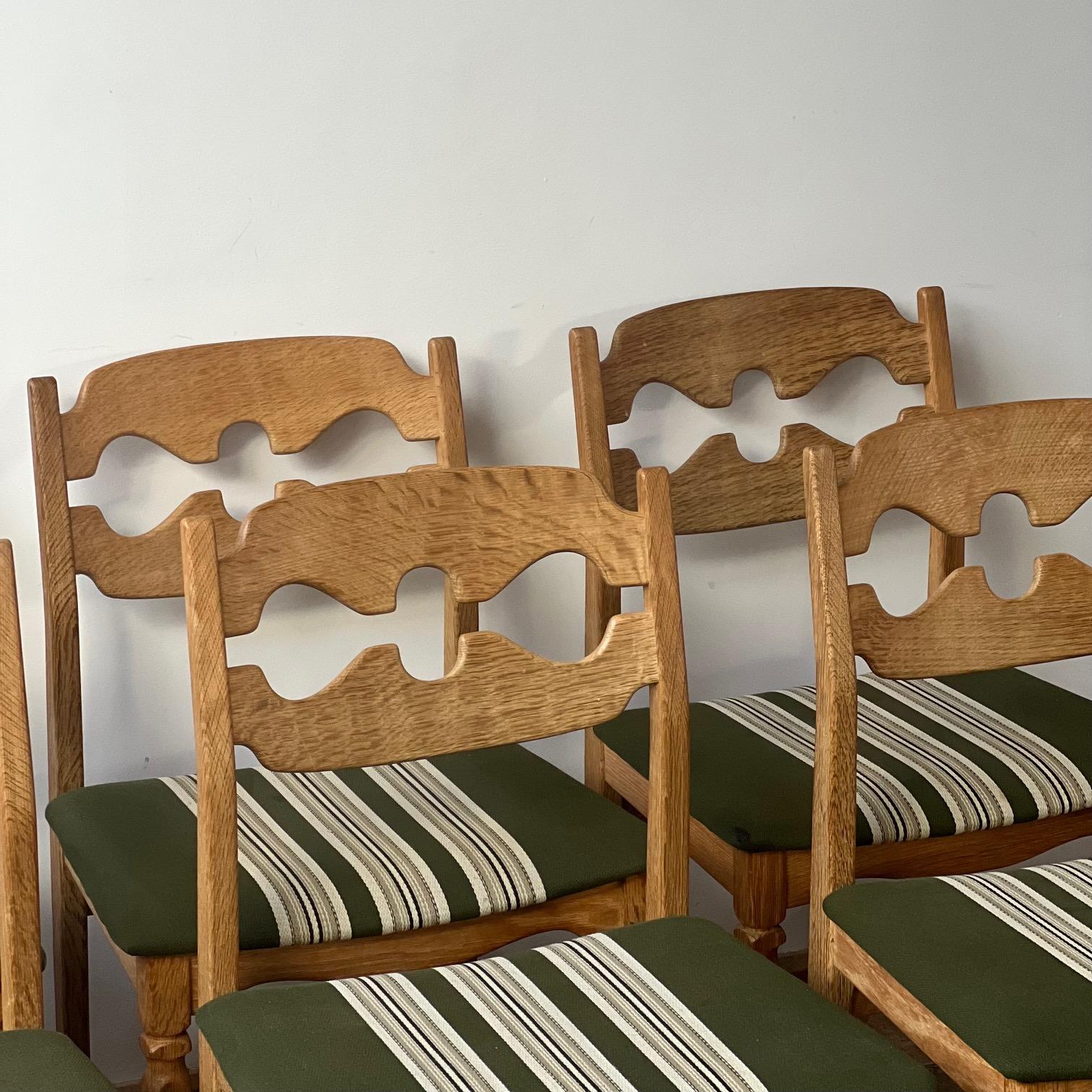 Henning Kjaernulf 'Razor' Mid-Century Oak Danish Dining Chairs 5