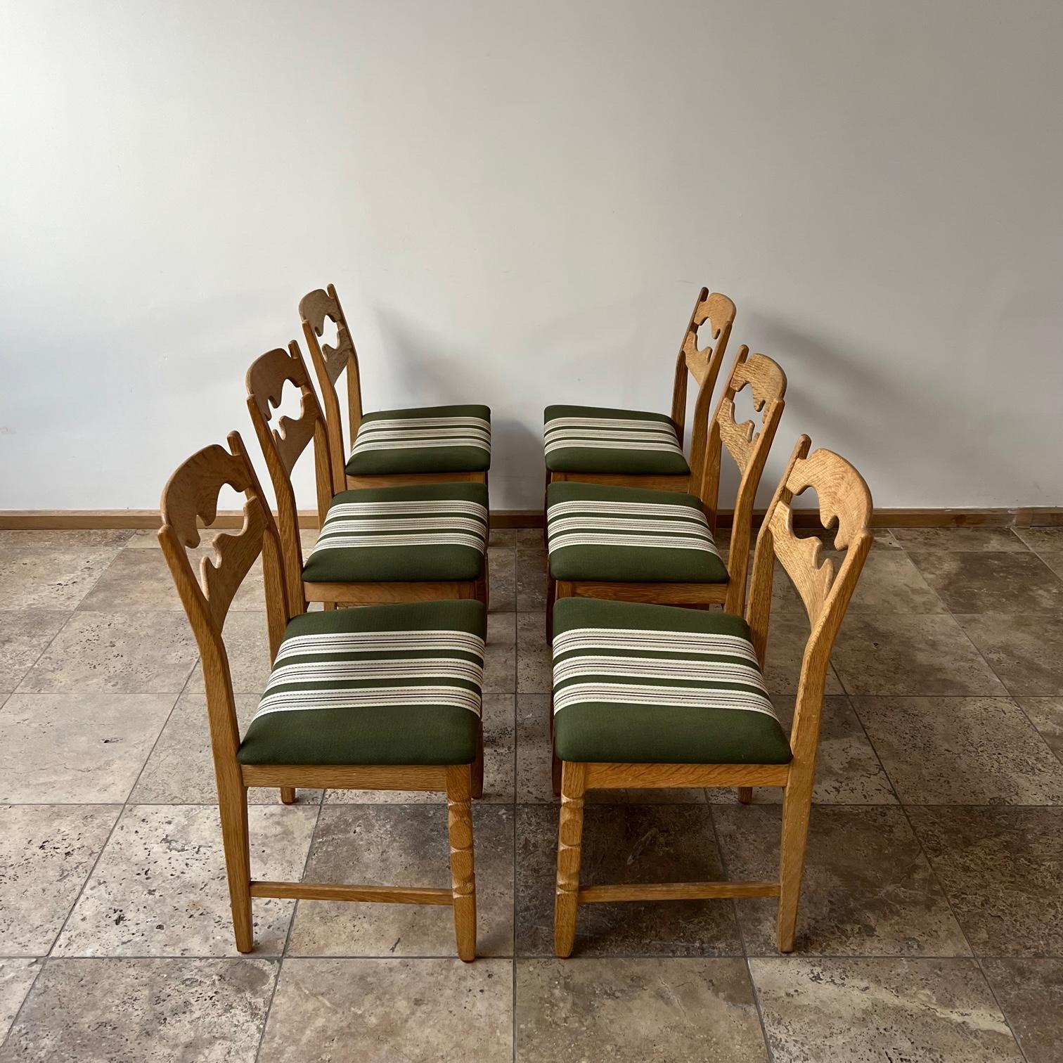 Henning Kjaernulf 'Razor' Mid-Century Oak Danish Dining Chairs 7