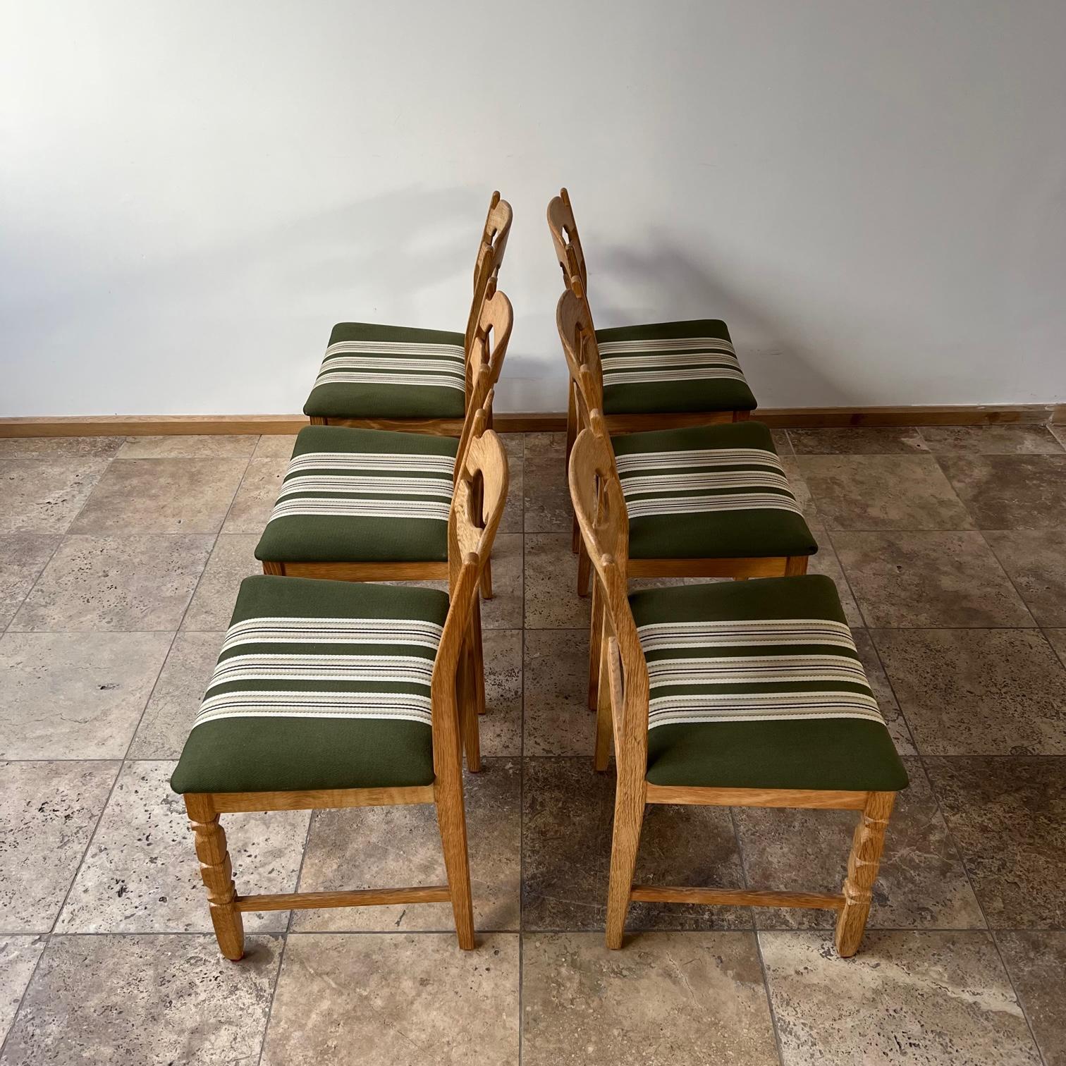 Henning Kjaernulf 'Razor' Mid-Century Oak Danish Dining Chairs 8