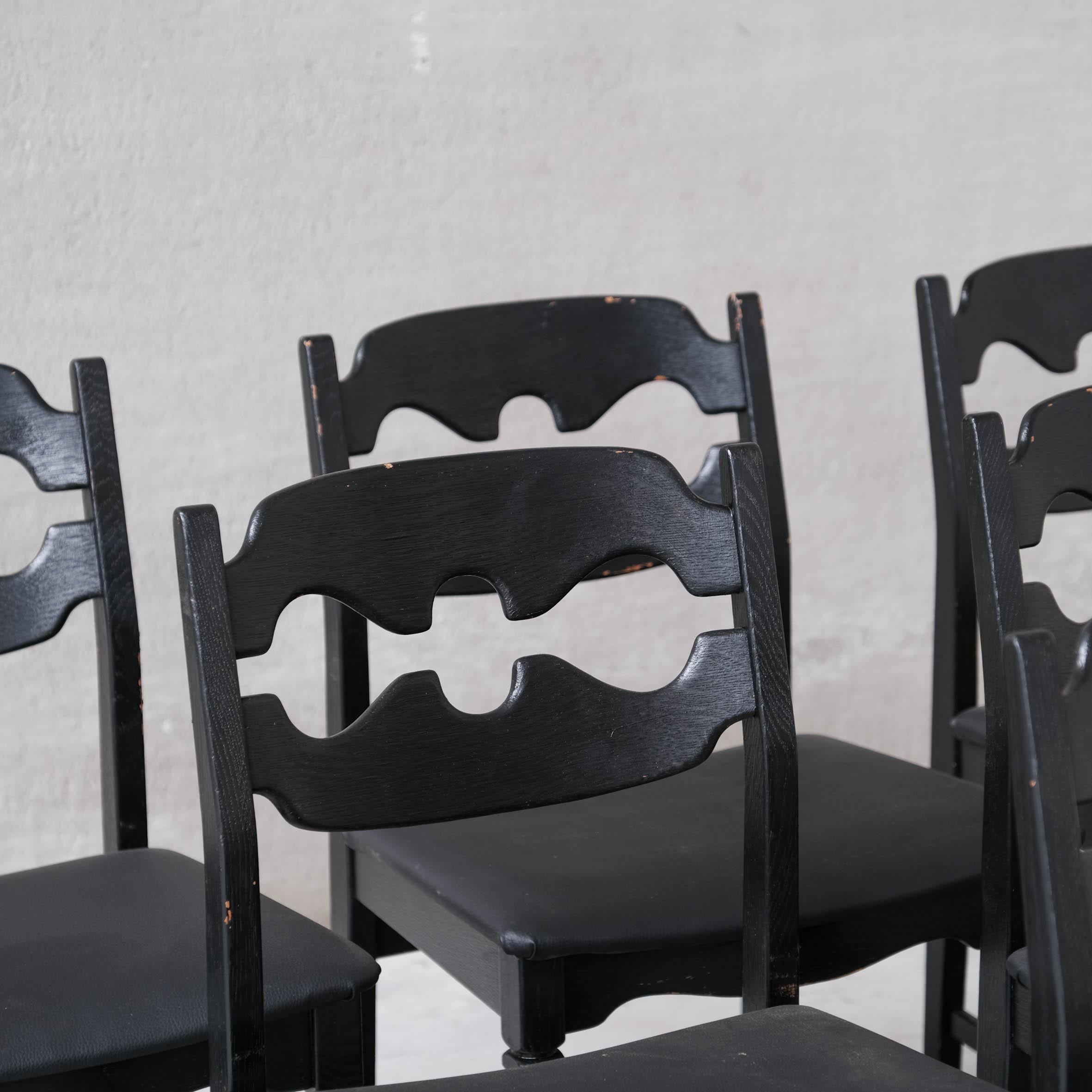 Henning Kjaernulf « Ratzor » chaises de salle à manger danoises du milieu du siècle en chêne en vente 7