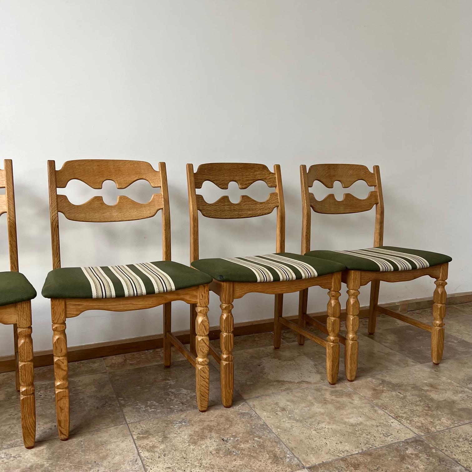 Henning Kjaernulf 'Razor' Mid-Century Oak Danish Dining Chairs 11