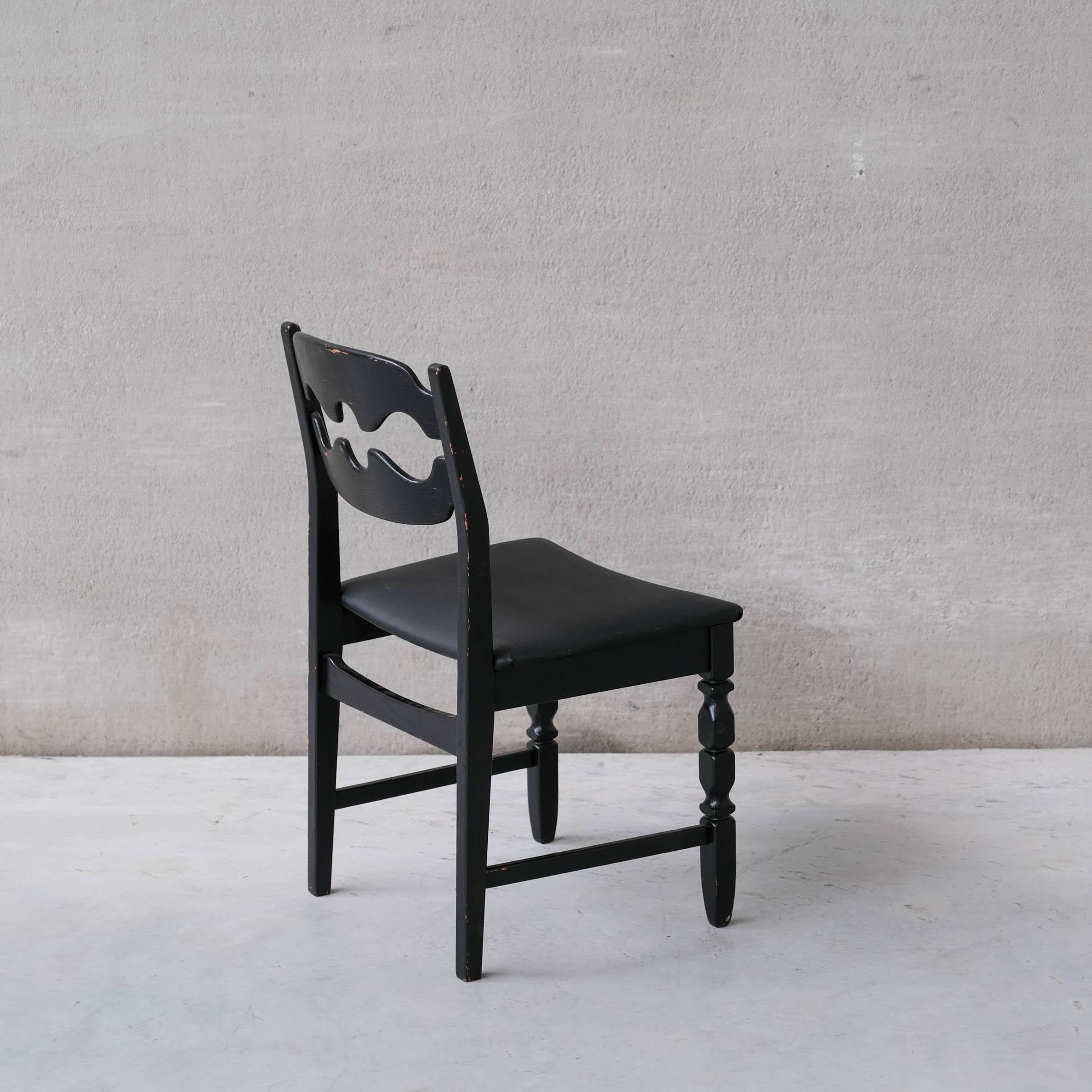 Mid-Century Modern Henning Kjaernulf 'Razor' Mid-Century Oak Danish Dining Chairs For Sale