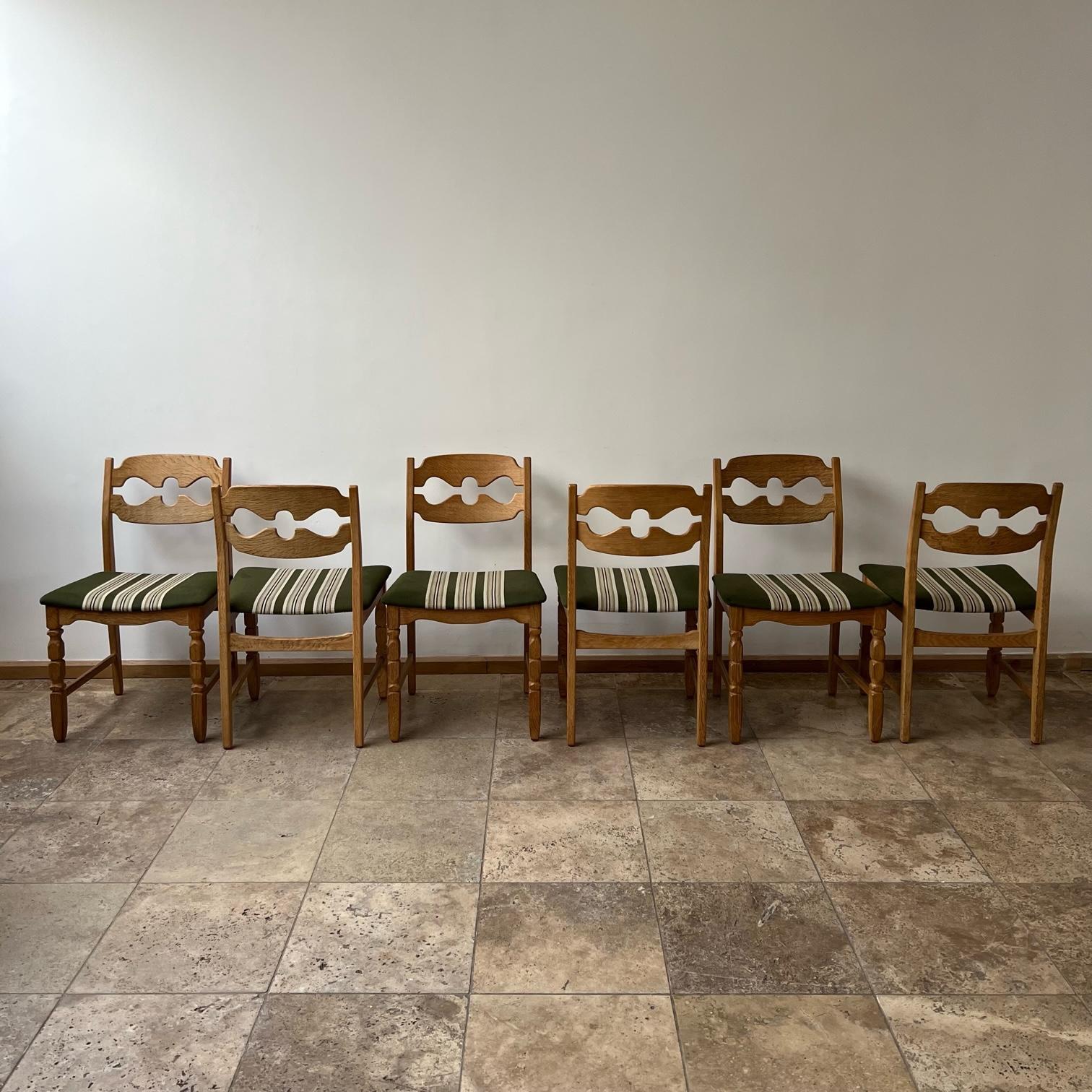 Mid-20th Century Henning Kjaernulf 'Razor' Mid-Century Oak Danish Dining Chairs