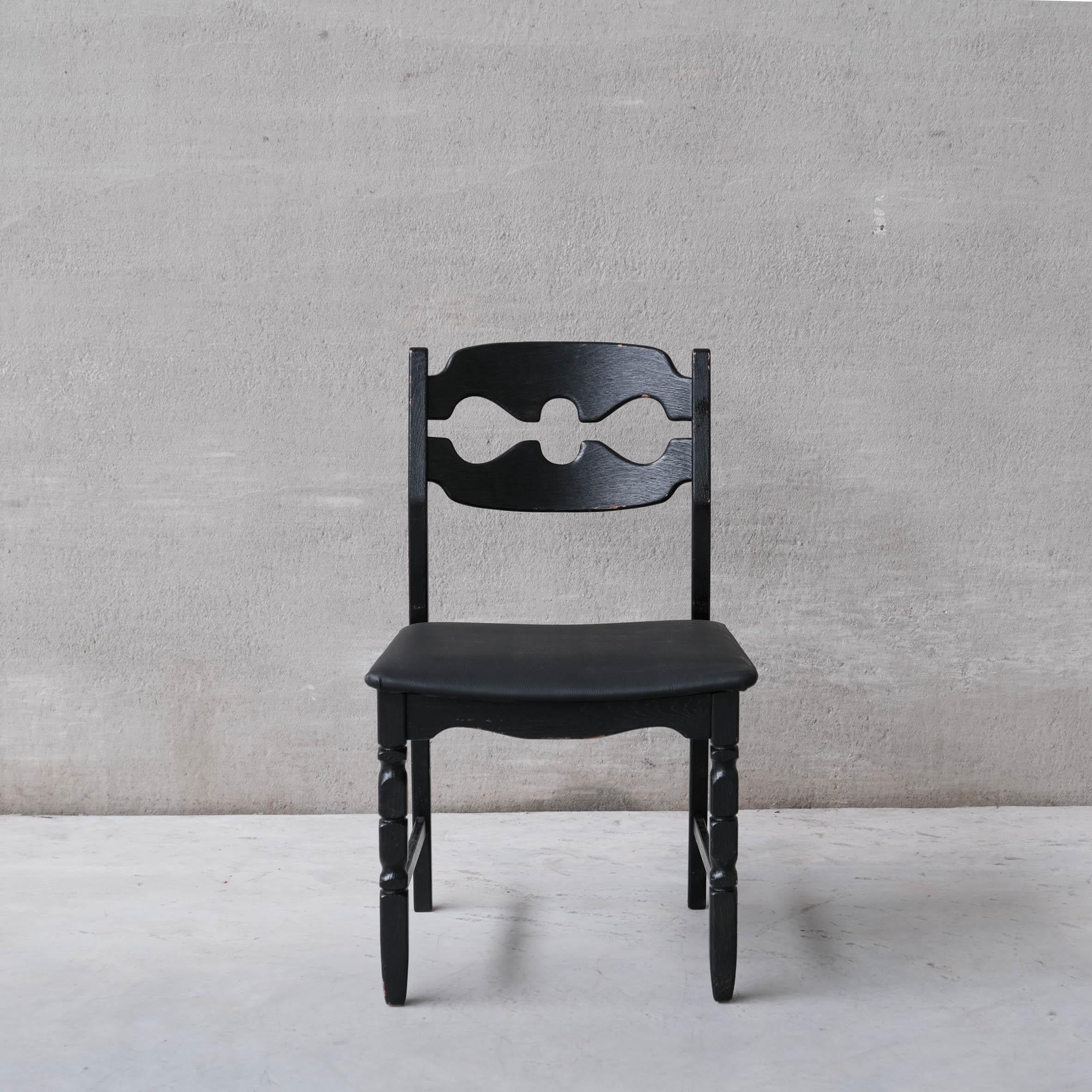 Mid-20th Century Henning Kjaernulf 'Razor' Mid-Century Oak Danish Dining Chairs For Sale