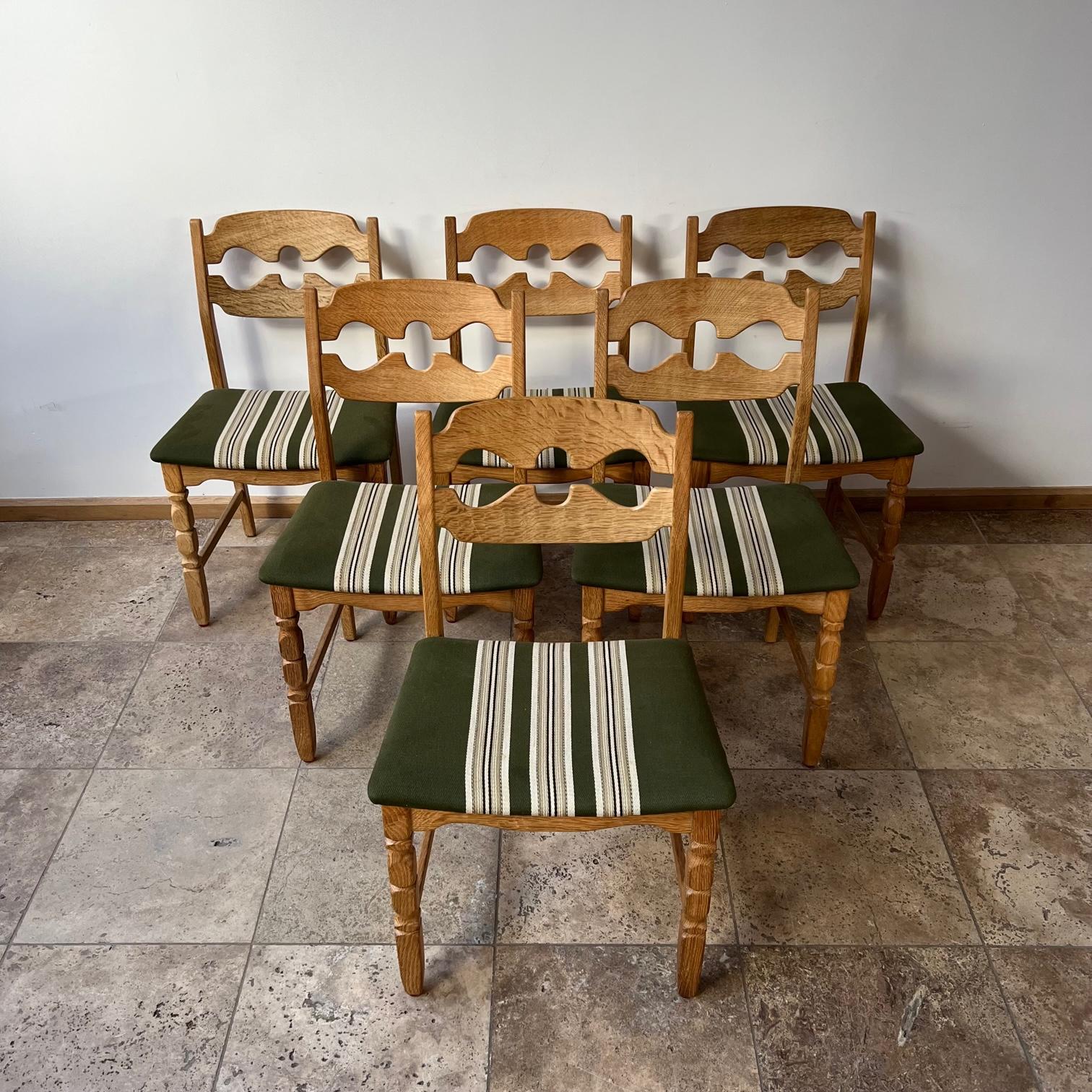Henning Kjaernulf 'Razor' Mid-Century Oak Danish Dining Chairs 1