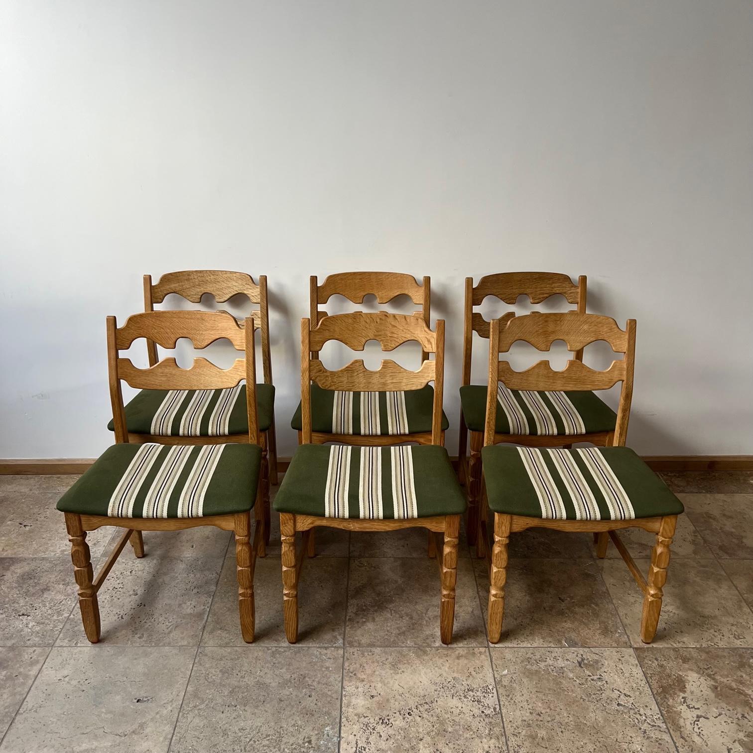 Henning Kjaernulf 'Razor' Mid-Century Oak Danish Dining Chairs 2
