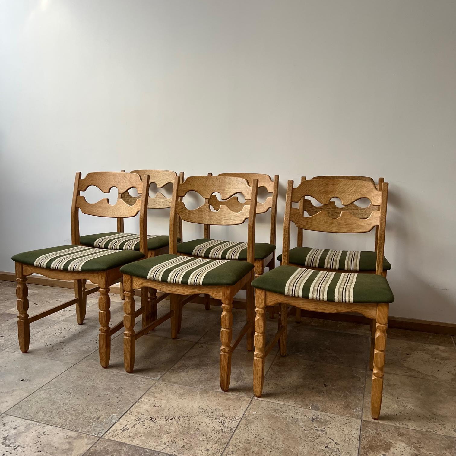 Henning Kjaernulf 'Razor' Mid-Century Oak Danish Dining Chairs 3