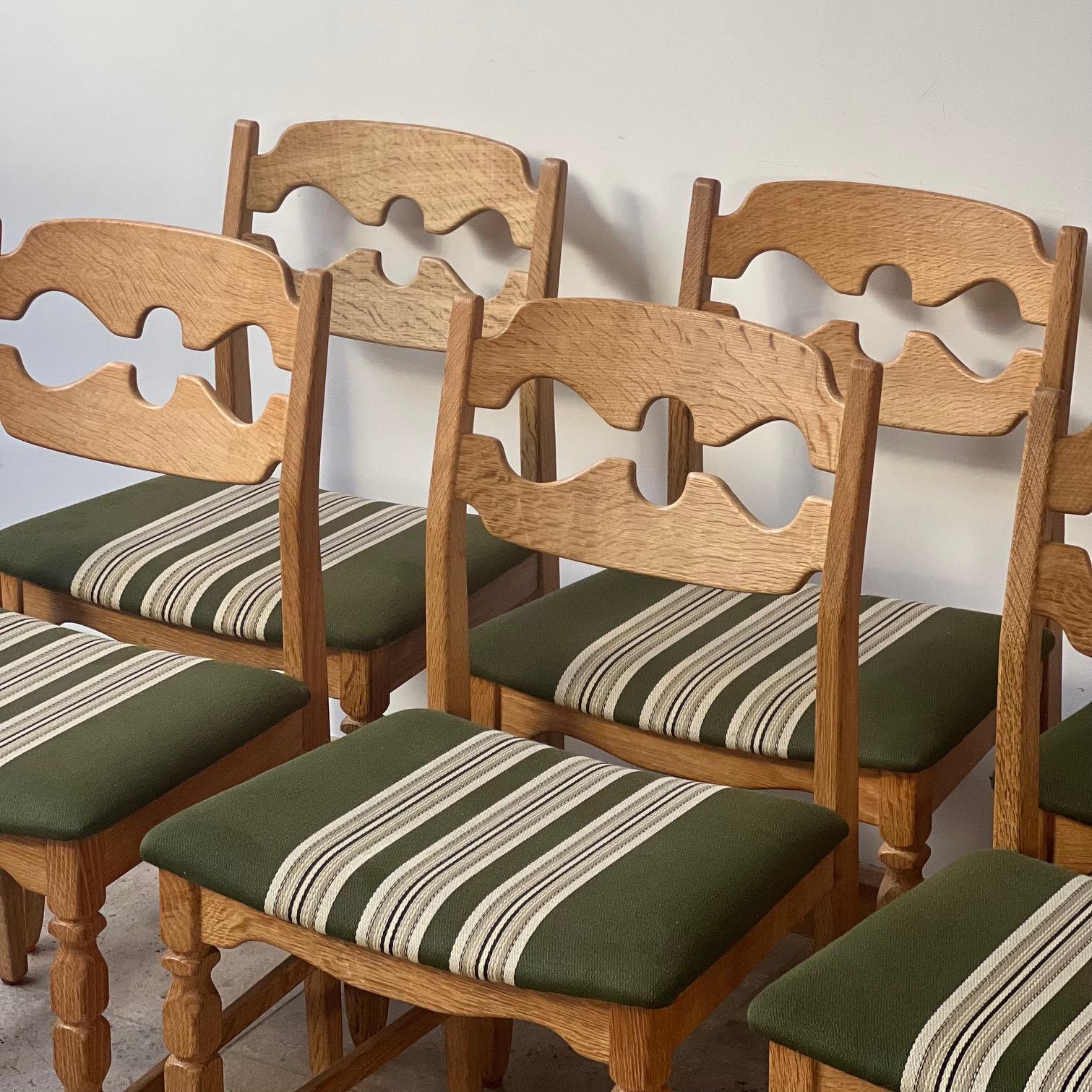Henning Kjaernulf 'Razor' Mid-Century Oak Danish Dining Chairs 4