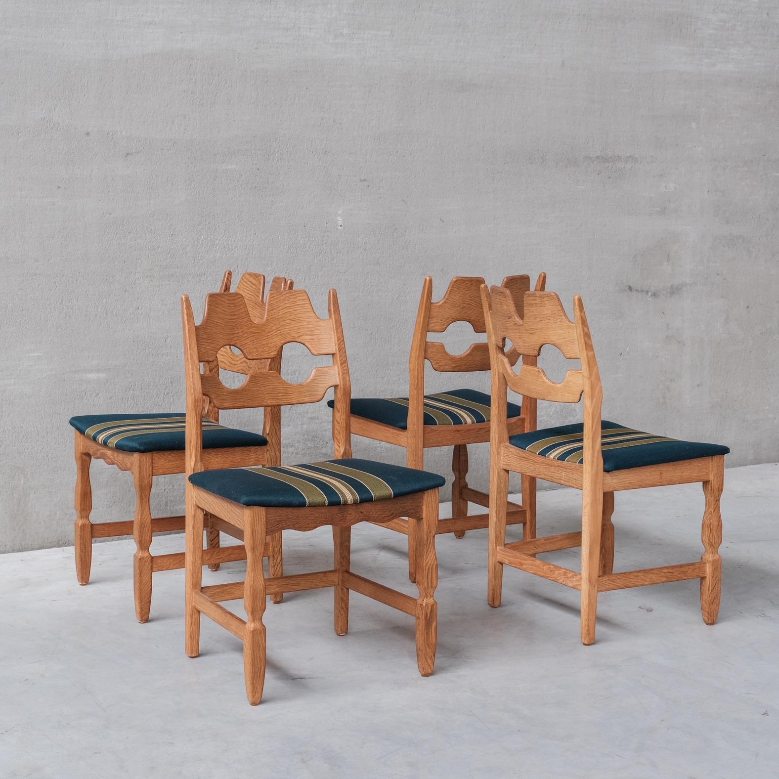 Henning Kjaernulf Razor Oak Danish Mid-Century Dining Chairs '4' 5
