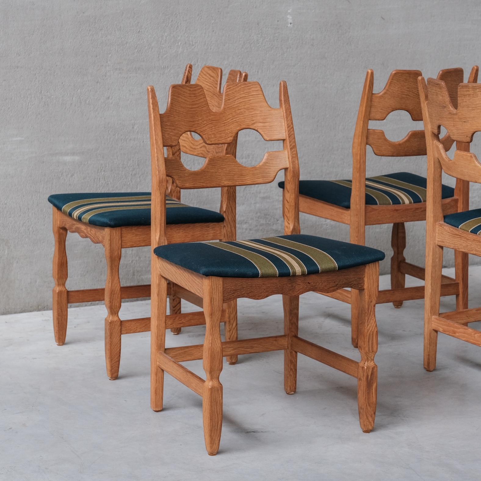 Henning Kjaernulf Razor Oak Danish Mid-Century Dining Chairs '4' 6