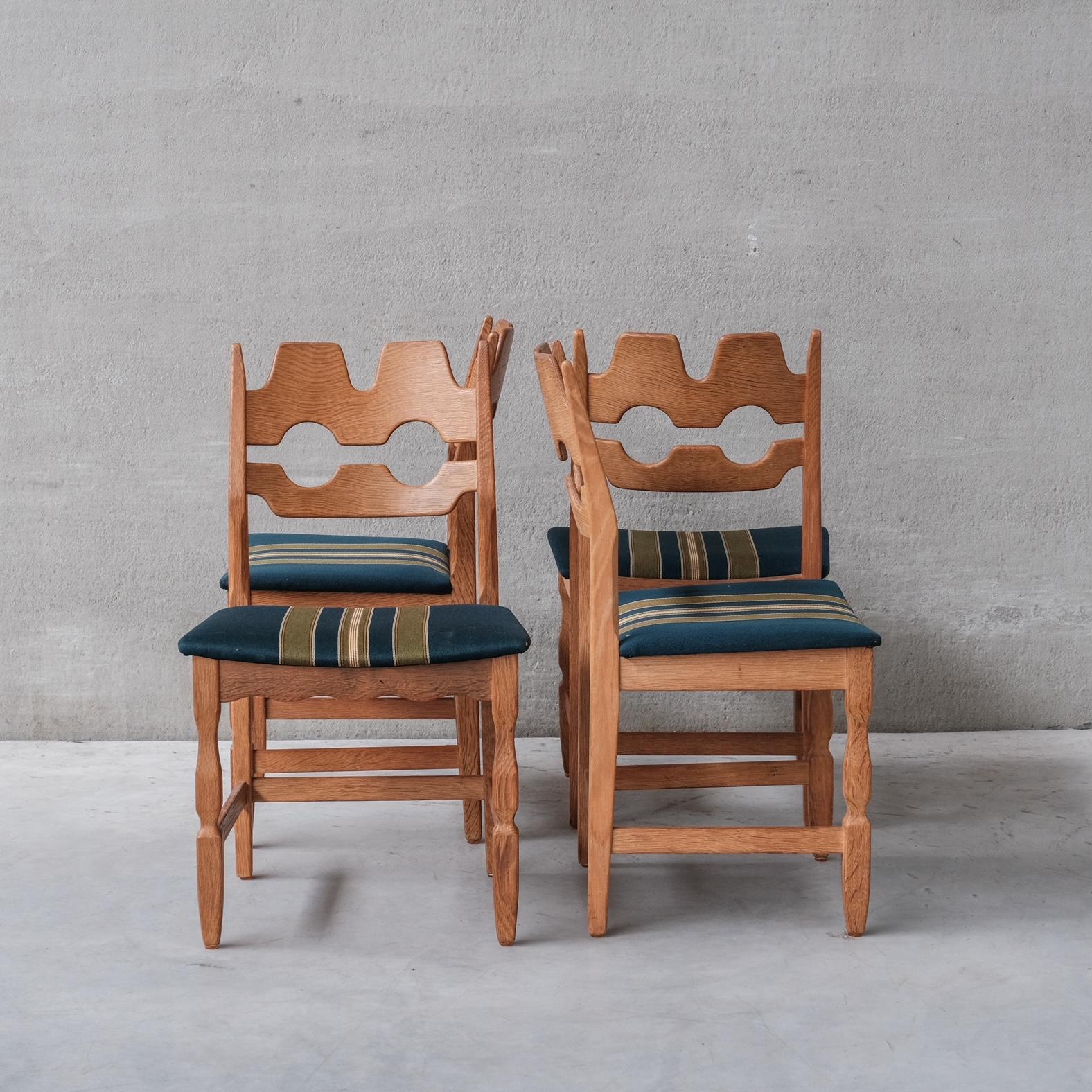 Henning Kjaernulf Razor Oak Danish Mid-Century Dining Chairs '4' 3