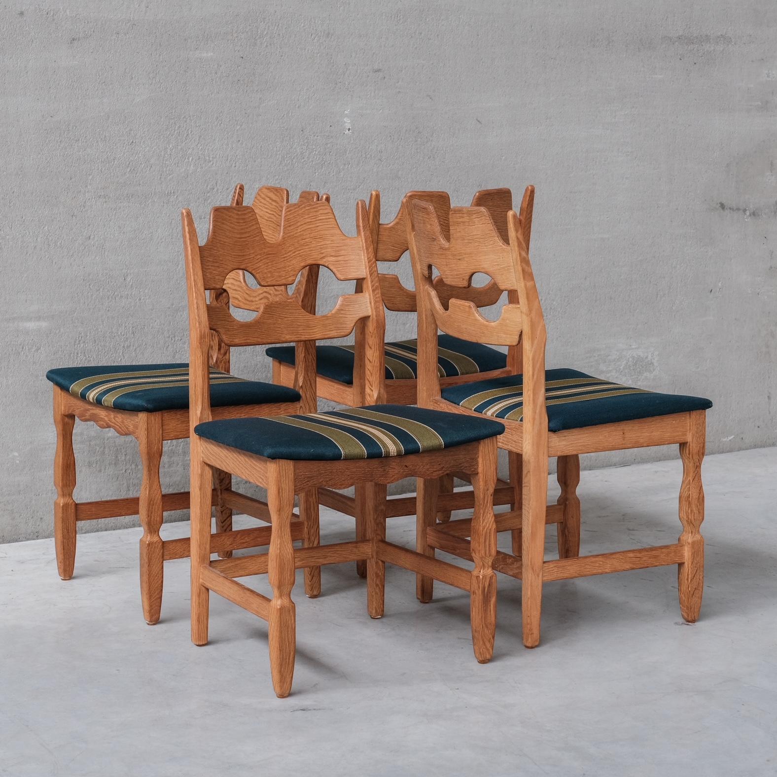 Henning Kjaernulf Razor Oak Danish Mid-Century Dining Chairs '4' 4
