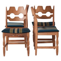 Henning Kjaernulf Razor Oak Danish Mid-Century Dining Chairs '4'