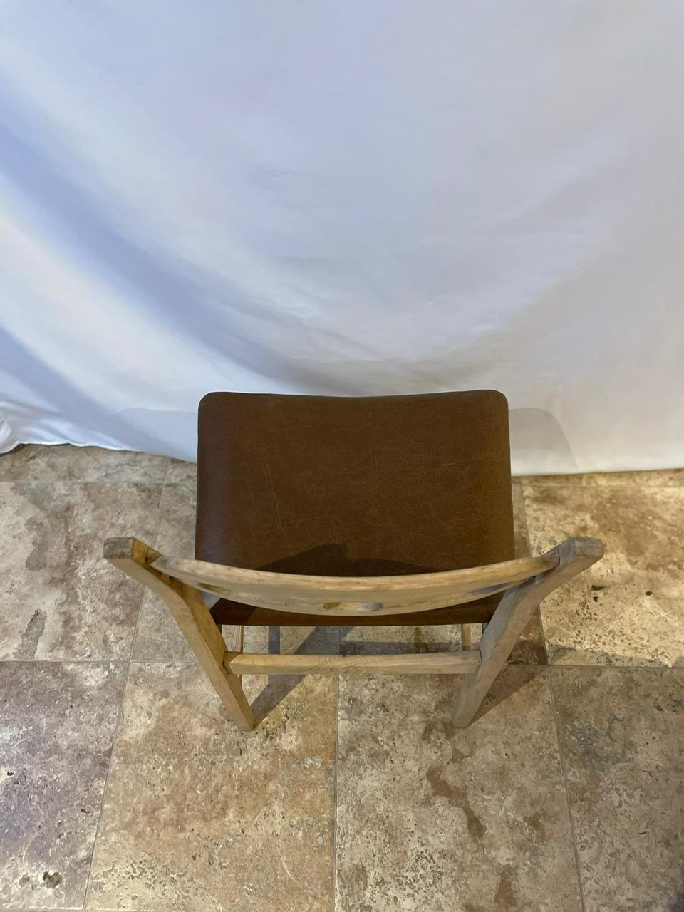 Cuir Henning Kjaernulf Razor Oak Mid-Century Dining Chairs (Jusqu'à 8 disponibles) en vente