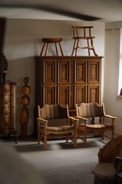 Henning Kjærnulf, "Razorblade" A Pair of Armchairs in Oak, Danish Modern 1960s