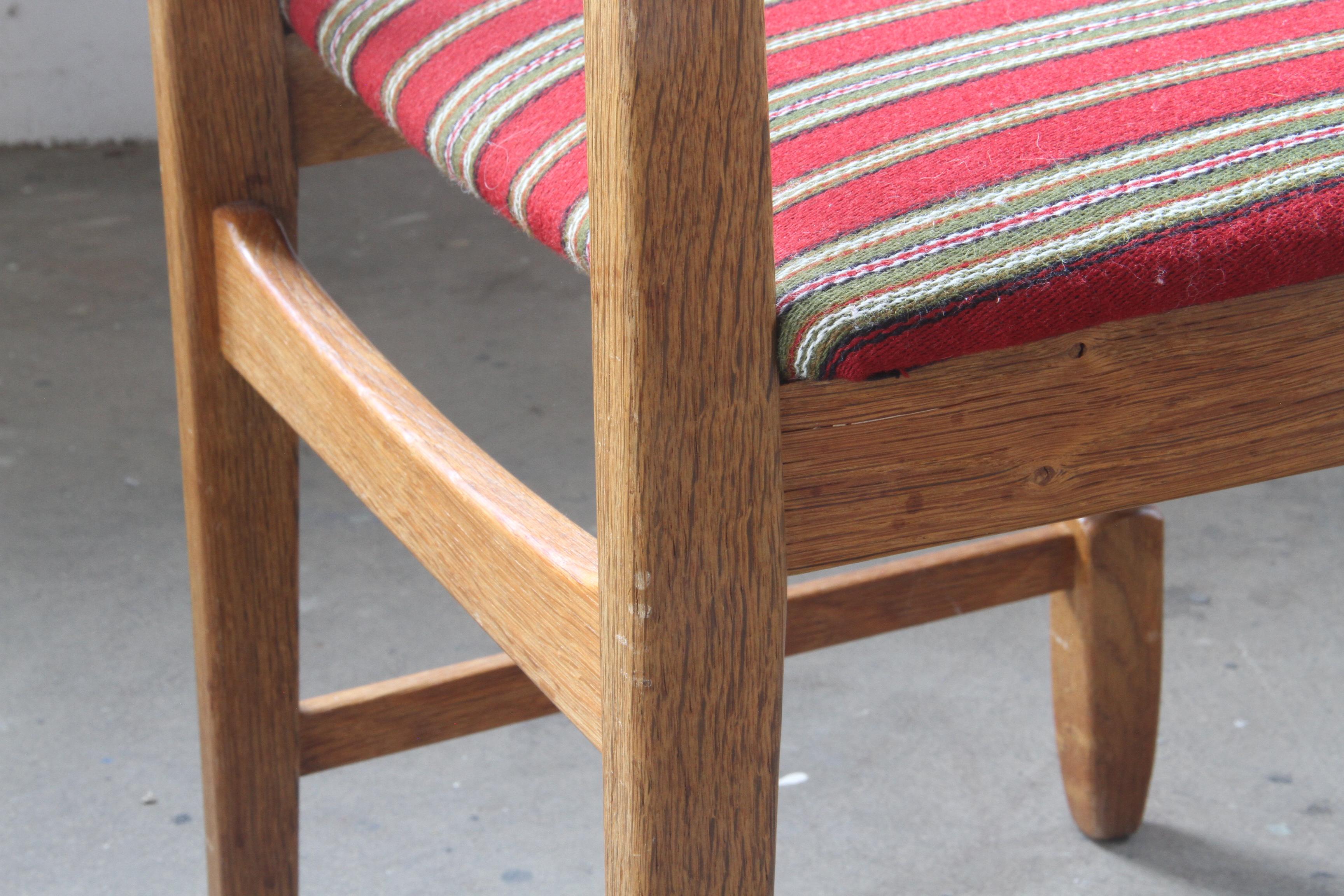 Henning Kjaernulf Razorblade Danish Brutalist Oak Dining Chairs '7' 12