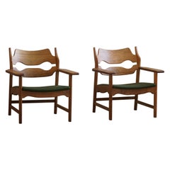 Henning Kjærnulf, "Razorblade" Lounge Chairs, Danish Mid Century Modern, 1960s