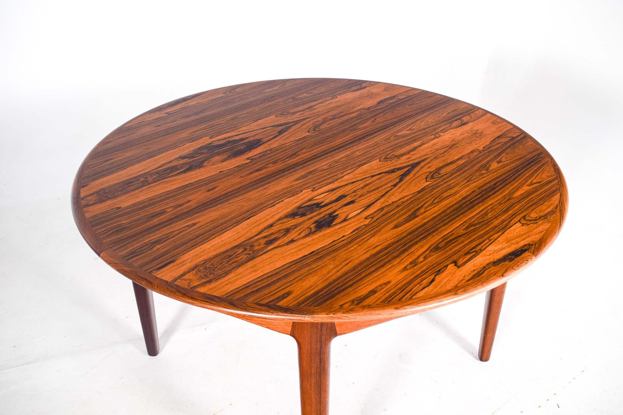 Danish Henning Kjaernulf Rosewood Large Extension Dining Table Model 62 for Sorø