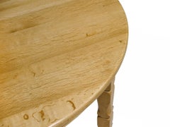 Henning Kjærnulf Scandinavian Solid White Oak Round Dining Table with Leaves