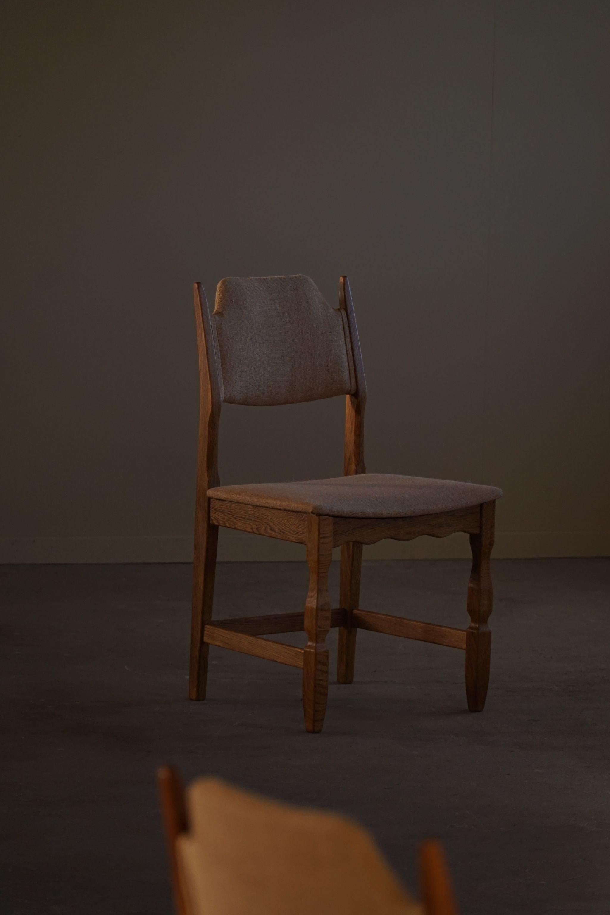 Henning Kjærnulf, Set of 10 Chairs, Oak & Hessian, Mid Century Modern, 1960s 11