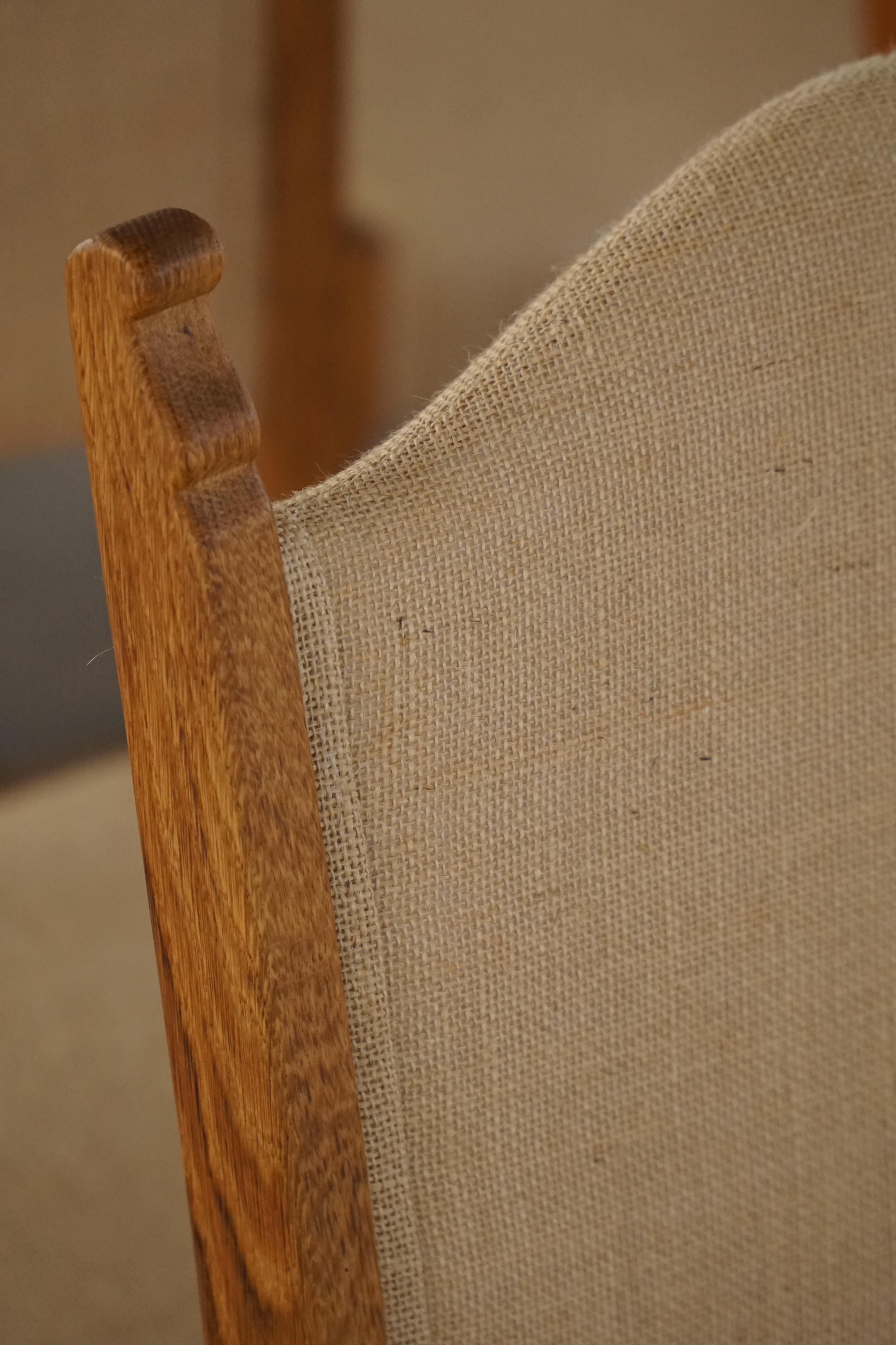 Henning Kjærnulf, Satz von 12 Stühlen, Eiche & Hessisch, Mid Century Modern, 1960er Jahre im Angebot 4