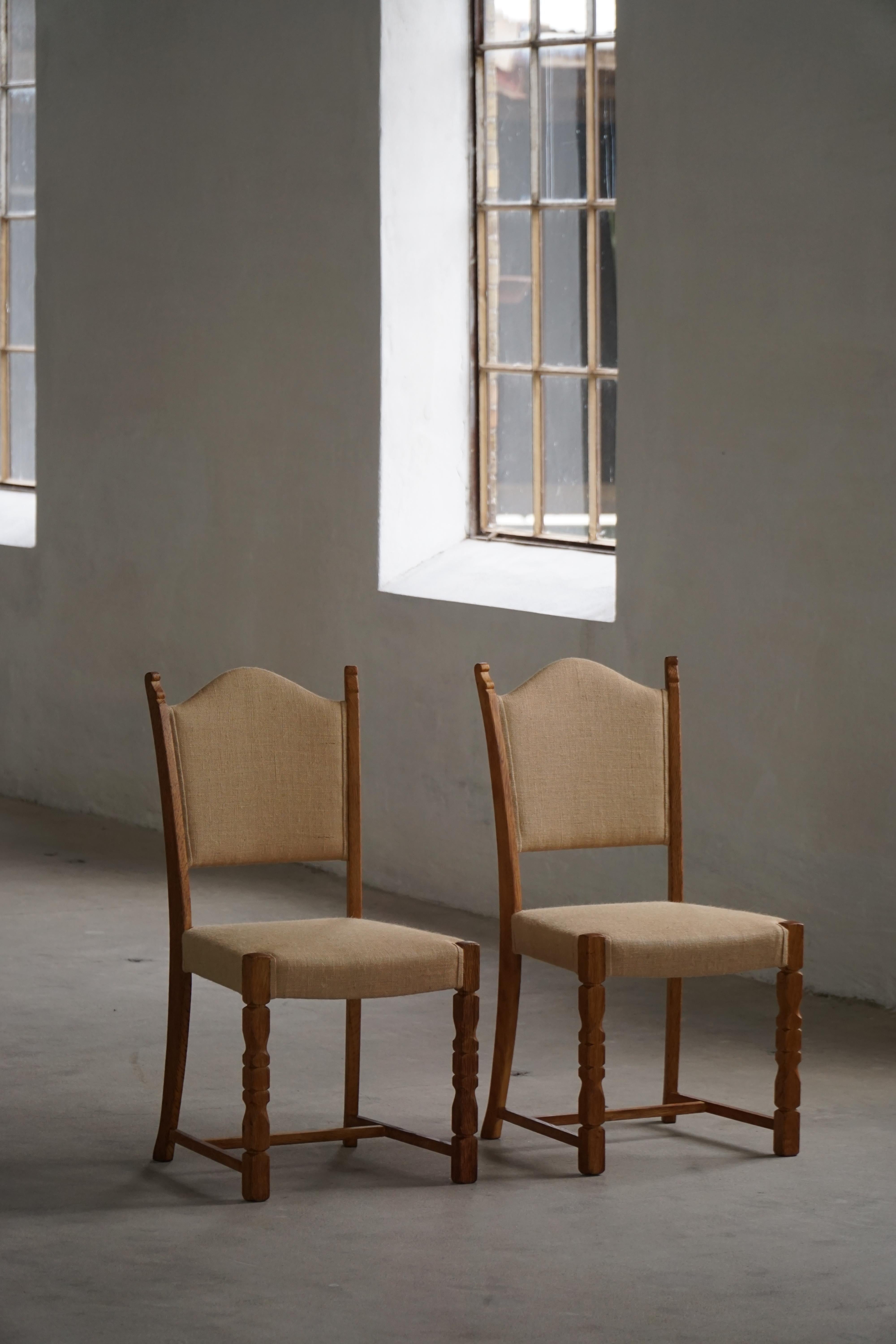 Henning Kjærnulf, Satz von 12 Stühlen, Eiche & Hessisch, Mid Century Modern, 1960er Jahre im Angebot 13