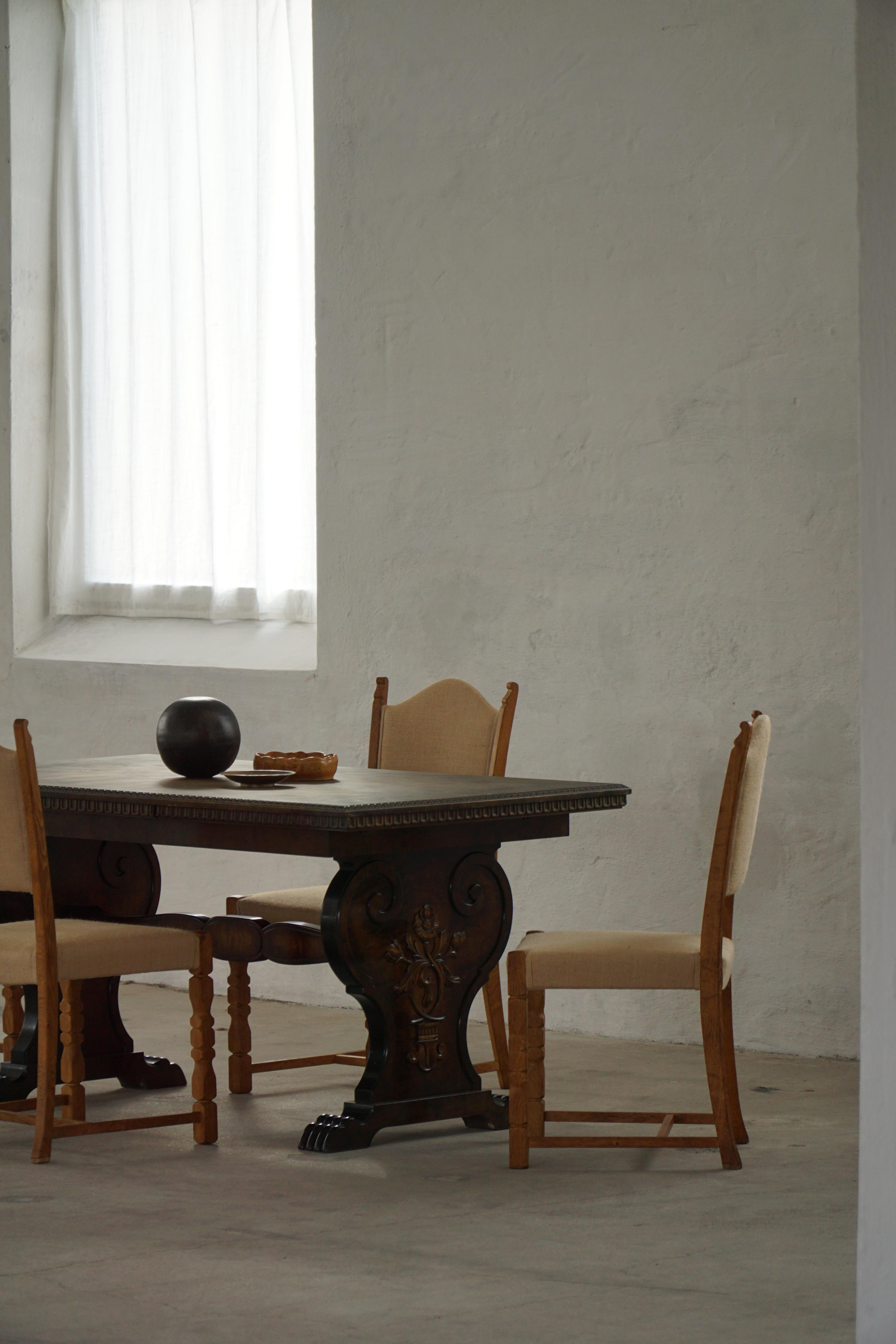 Henning Kjærnulf, Satz von 12 Stühlen, Eiche & Hessisch, Mid Century Modern, 1960er Jahre (20. Jahrhundert) im Angebot