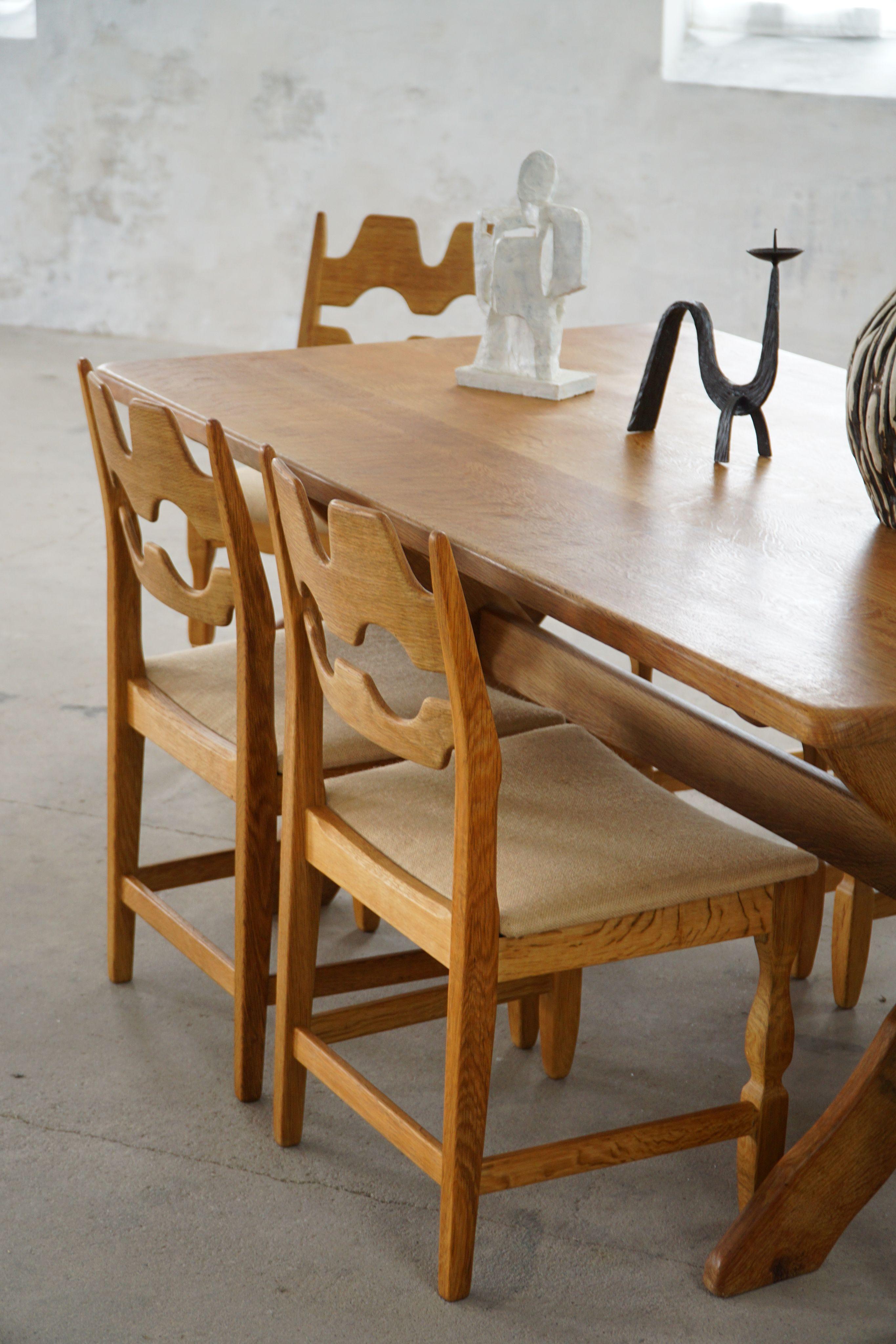 Henning Kjærnulf, ensemble de 6 chaises, Oak Oak & Hessian, Mid Century Modern, 1960s en vente 9