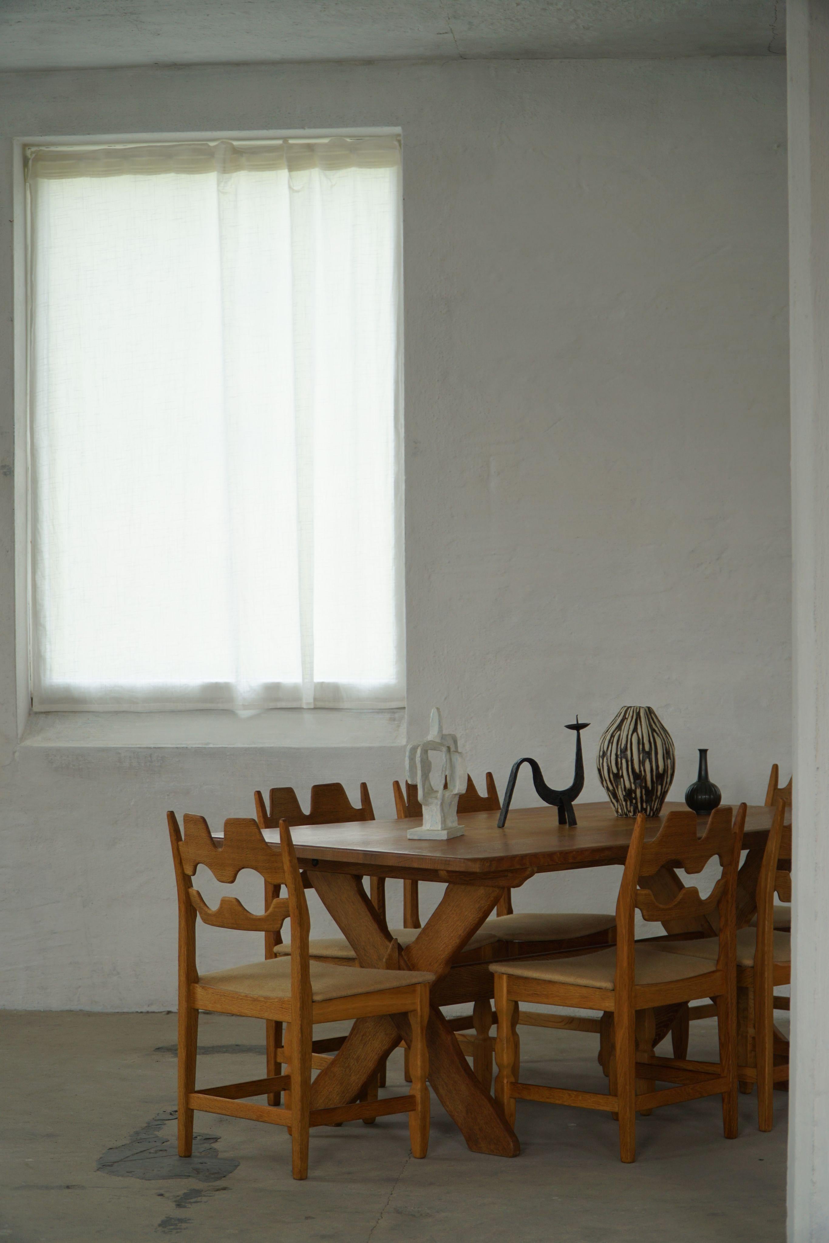 Henning Kjærnulf, ensemble de 6 chaises, Oak Oak & Hessian, Mid Century Modern, 1960s en vente 11
