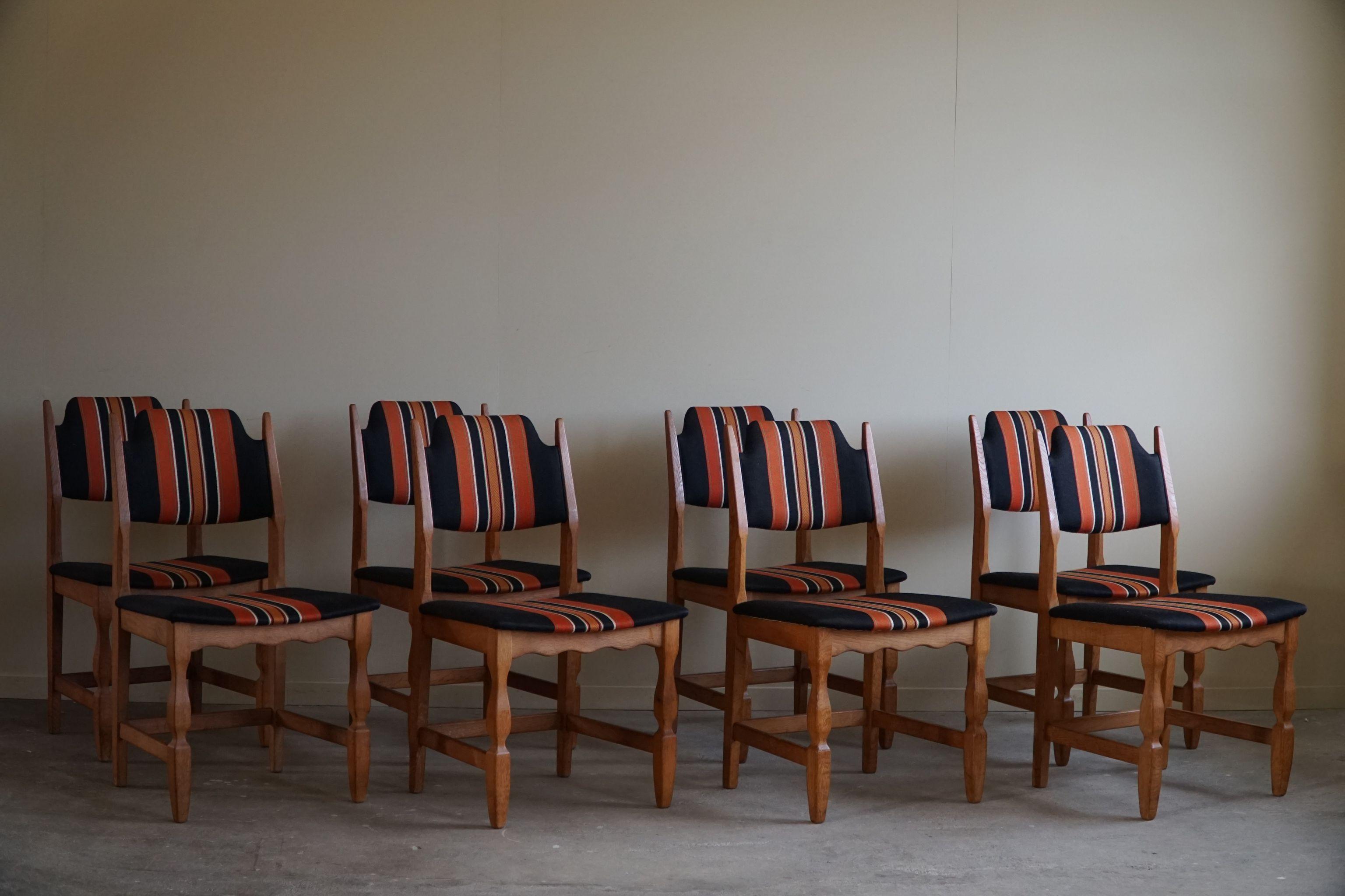 Henning Kjærnulf, Set of 8 Dining Chairs, Danish Mid Century Modern, 1960s 7