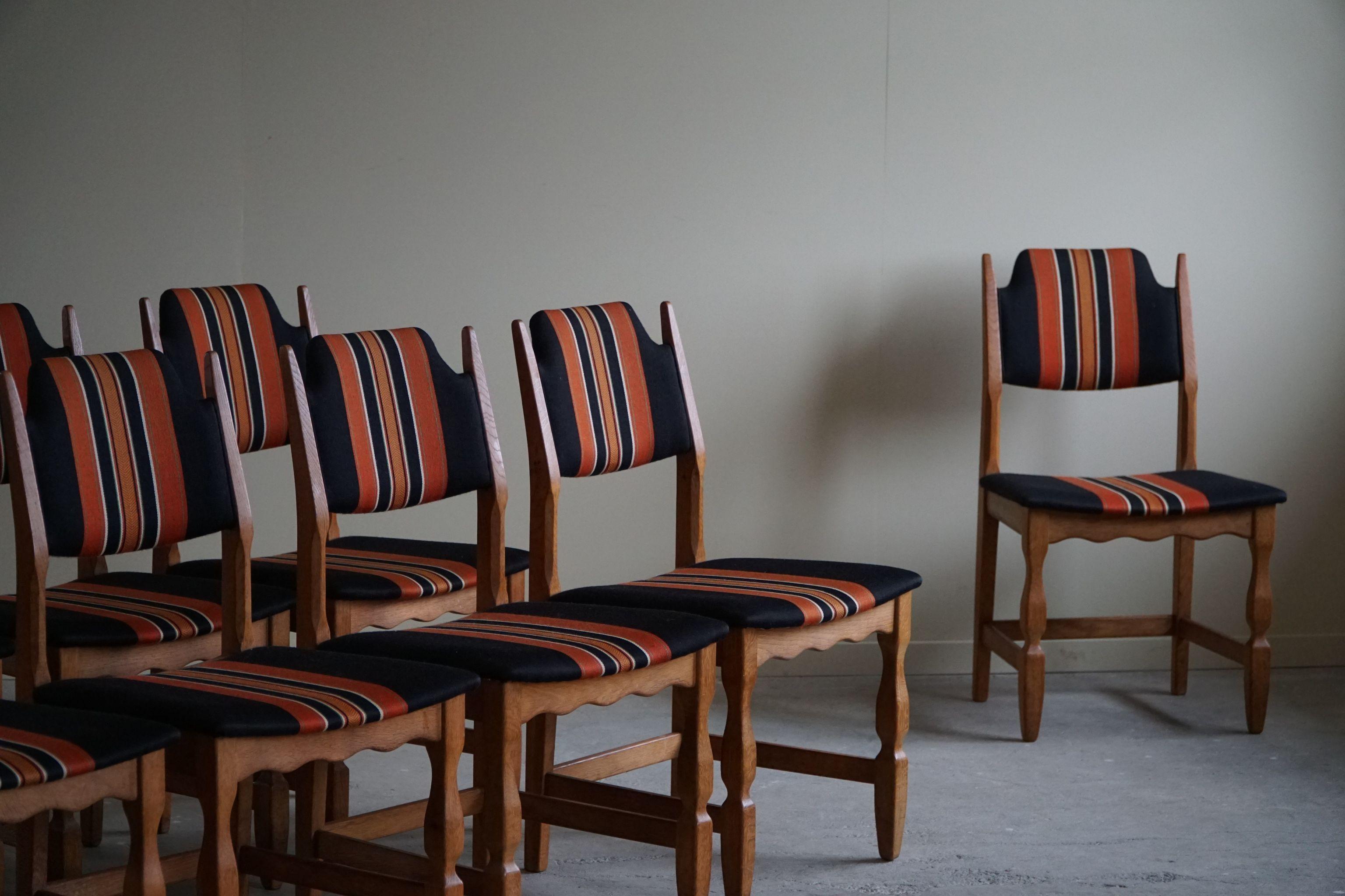 Henning Kjærnulf, Set of 8 Dining Chairs, Danish Mid Century Modern, 1960s 8