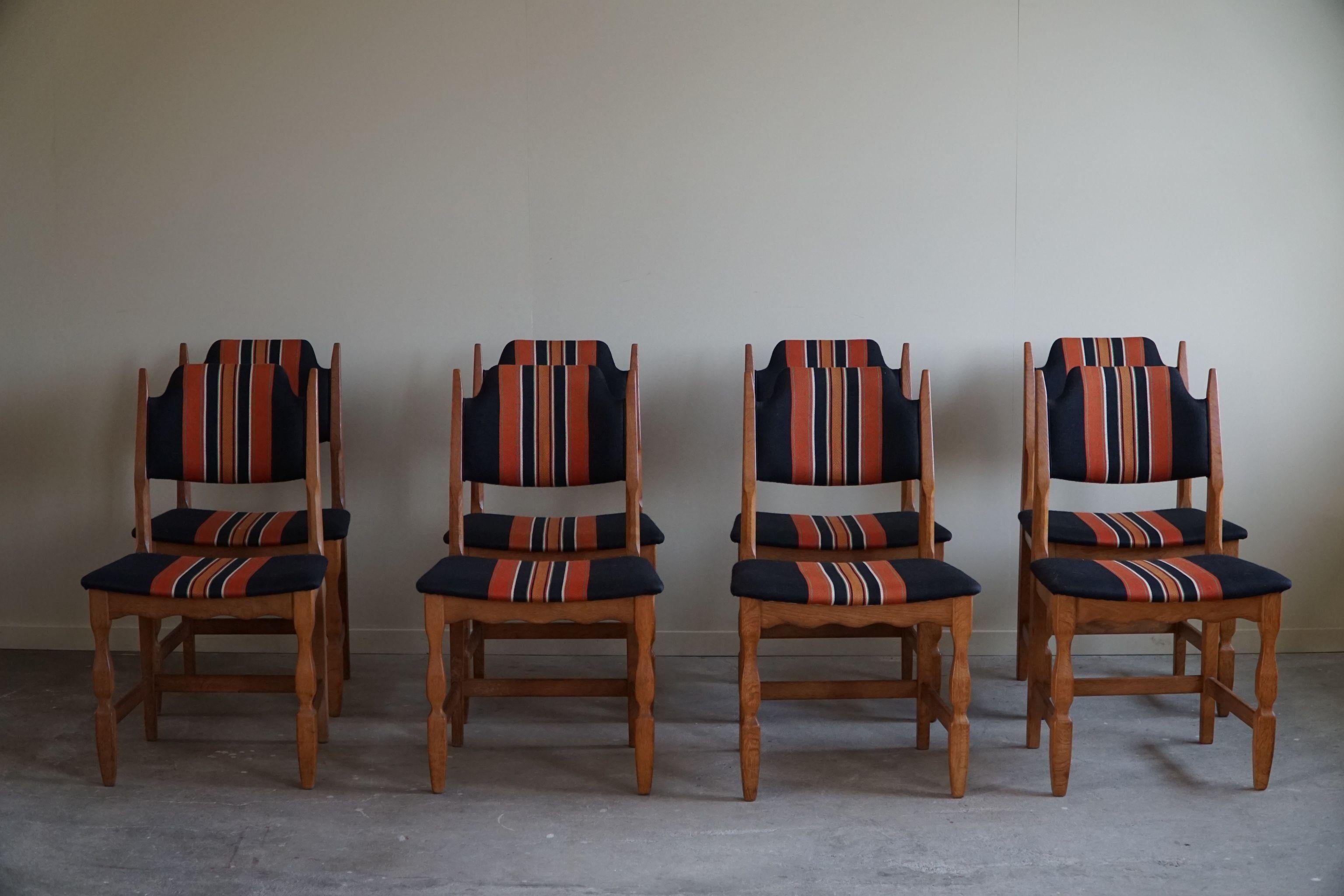 Henning Kjærnulf, Set of 8 Dining Chairs, Danish Mid Century Modern, 1960s 3