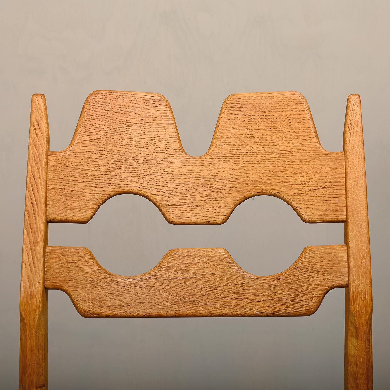 Henning Kjærnulf Satz von 6 Razorblade Esszimmerstühlen in Lambswool und OAK, 1960er Jahre im Angebot 3
