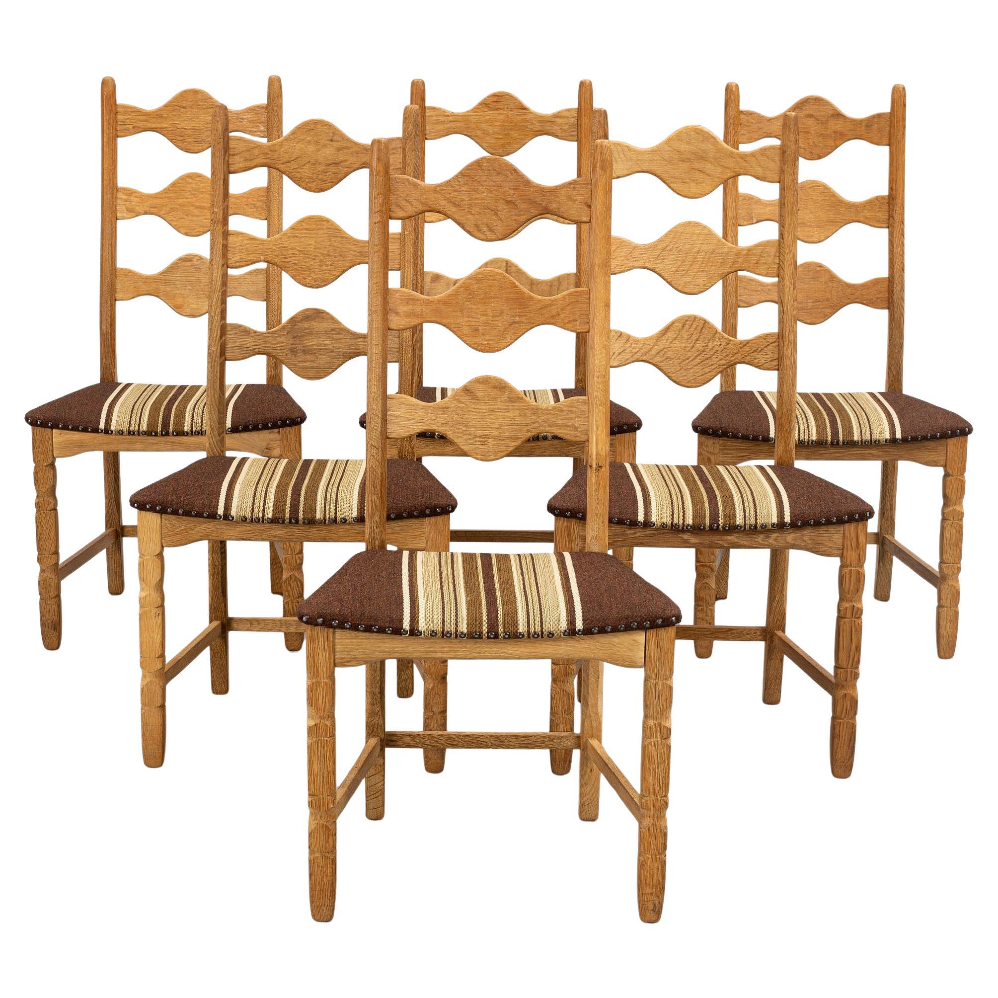 Henning Kjærnulf  "Razorblade" Oak Chairs Denmark 1960