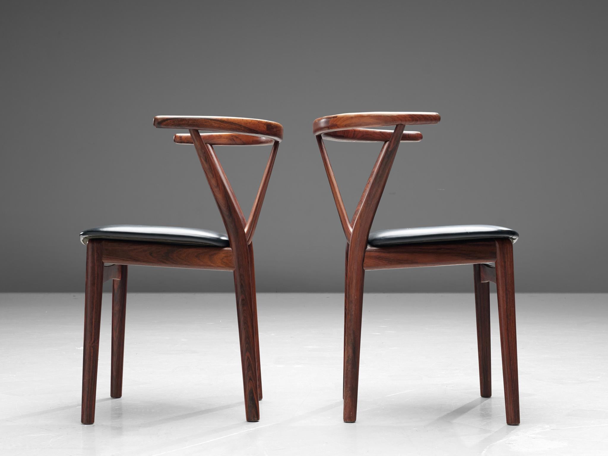 Henning Kjaernulf Set of Dining Chairs Model '255' in Rosewood 1